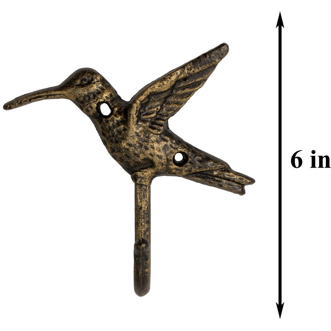 Fantashome Wall Mounted Cast Iron Home Decor Single Hook With Unique Design (Hummingbird)