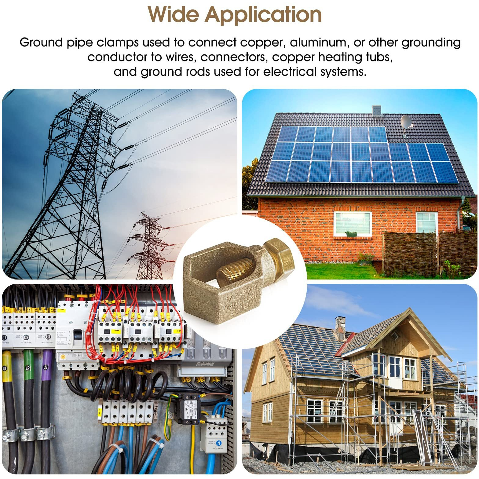 Copper Ground Rod Clamp  Great For 1/2 - 5/8 Grounding Rods (2  Cp58 (1/2''-5/8''))