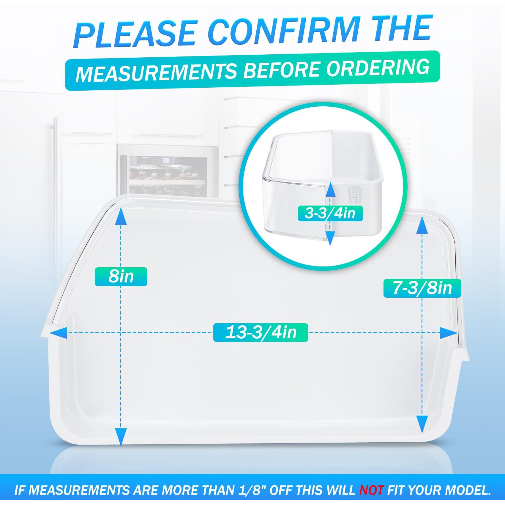 Da97-12650A Door Shelf Bin Basket For Samsung Refrigerator Door Shelf Right Side Replacement For Samsung Rf260 Rf261 Rf263 Refrigerator Shelves Replaces Da63-07104A 2692337 Ap5620330 Ps4176653-1 Pack
