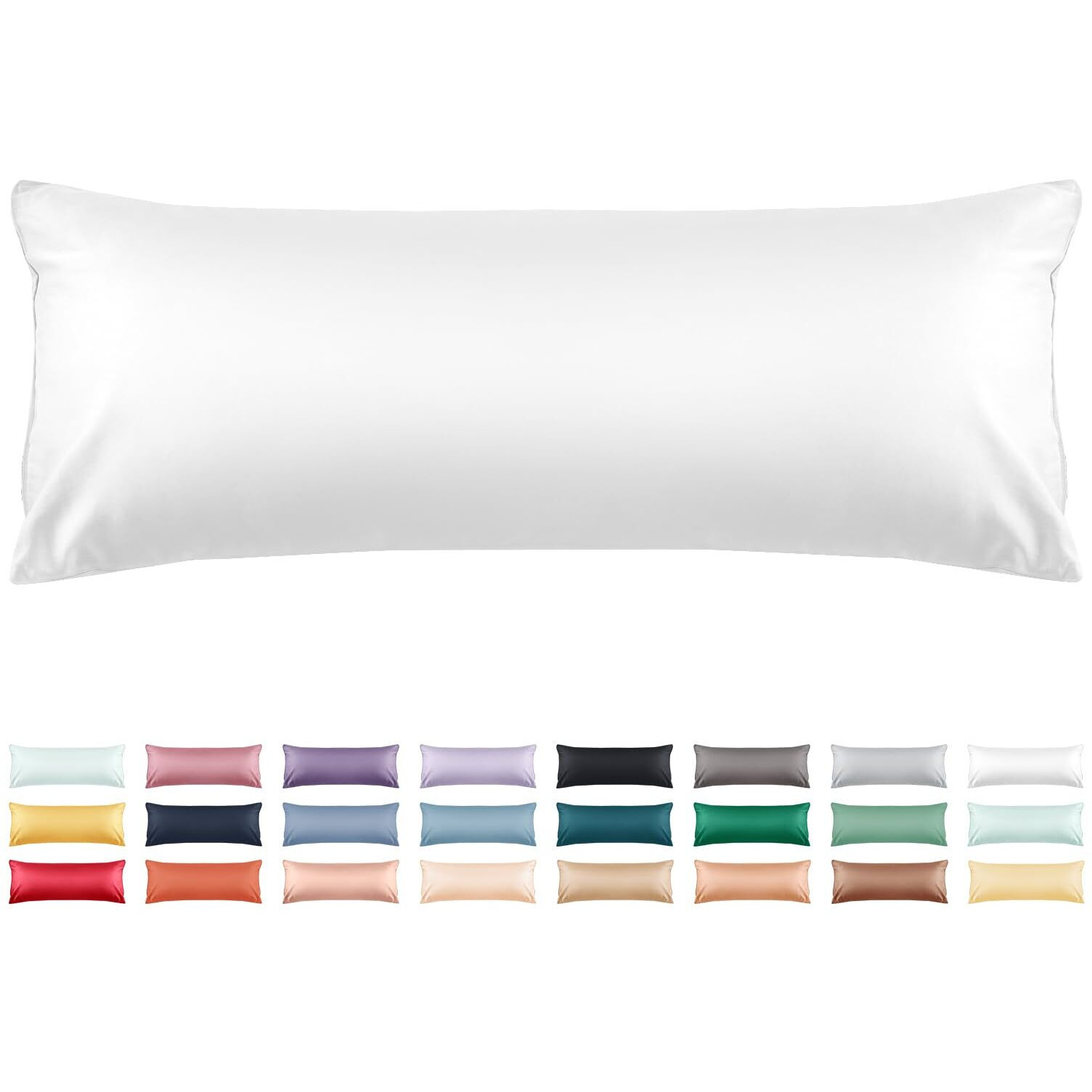 Warmstar Cotton Body Pillow Cover 1 Pack  600 Thread Count Body Pillow Case 20"&quotX54""  Long Body Pillow Case Cover Soft Breathable With Envelope Closure White