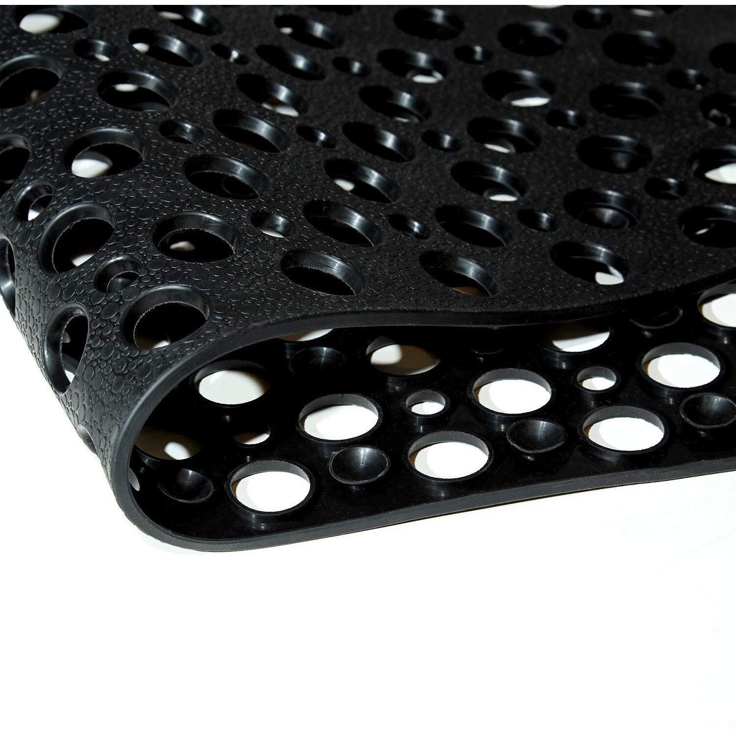 Mantto Nonslip Bath Tub Shower Mat With Suction Cups  Extra Soft Tpe Bath Mat For Kids  Bathtub Bathroom Mats  Machine Washable  Smooth/Non-Textured Tubs Only  35L X 16W Inch(Black)