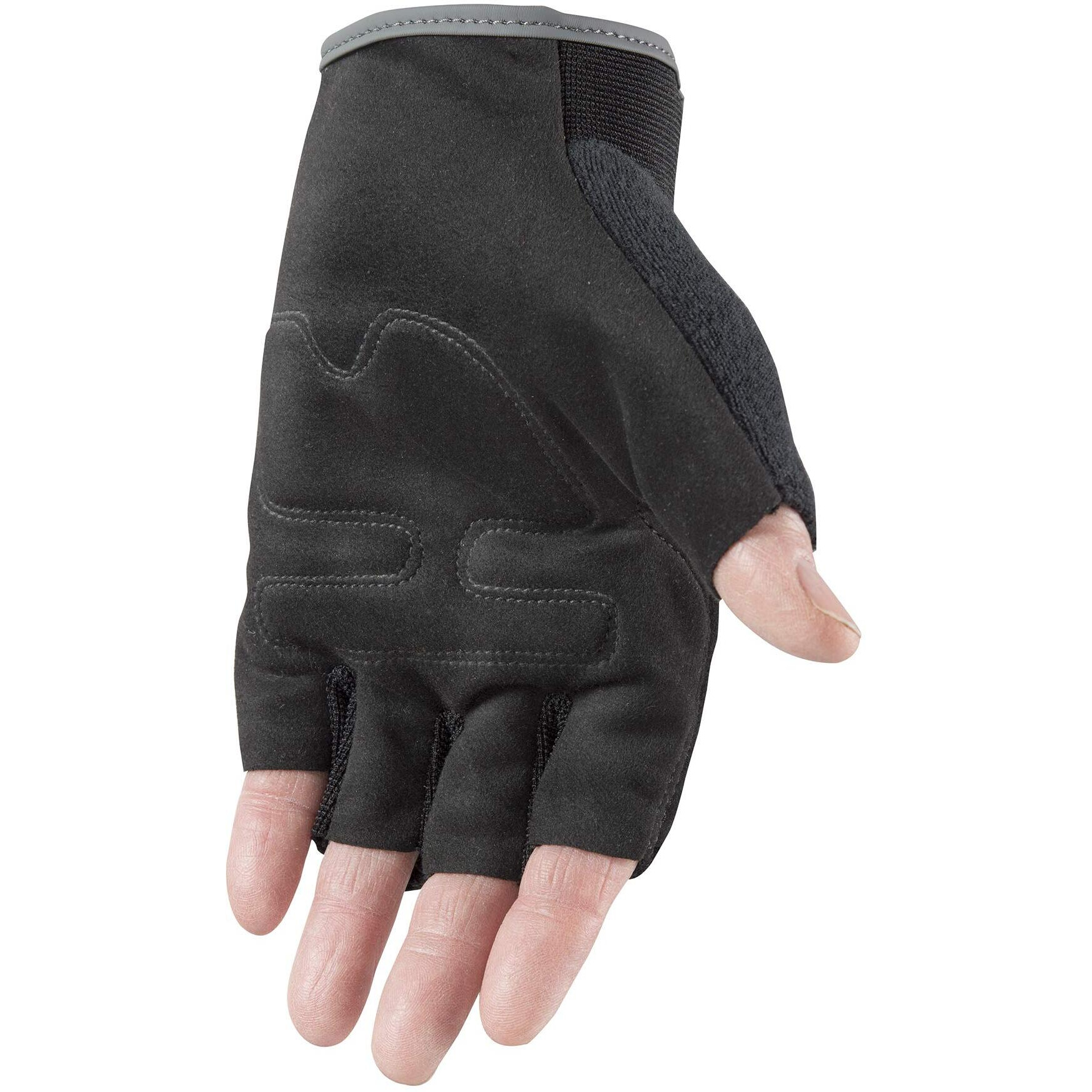 Wells Lamont Men's Fingerless Synthetic Leather Palm Work Gloves  Large 847  Black