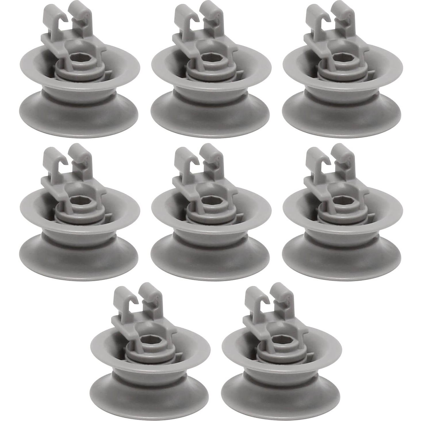 8Pcs Dishwasher Upper Wheel Assembly 611475 Replacement For Bosch Dishrack Upper Rack Wheel Replace Bsh-00611475 1559847 Ah3477735 Ah8727387 Grey (Upper Rack Wheel)