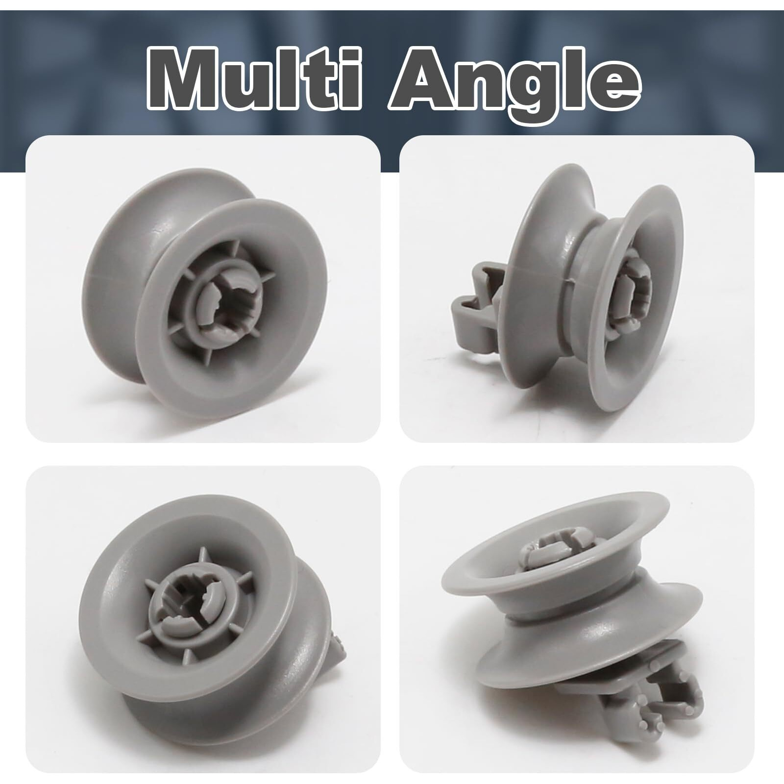 8Pcs Dishwasher Upper Wheel Assembly 611475 Replacement For Bosch Dishrack Upper Rack Wheel Replace Bsh-00611475 1559847 Ah3477735 Ah8727387 Grey (Upper Rack Wheel)
