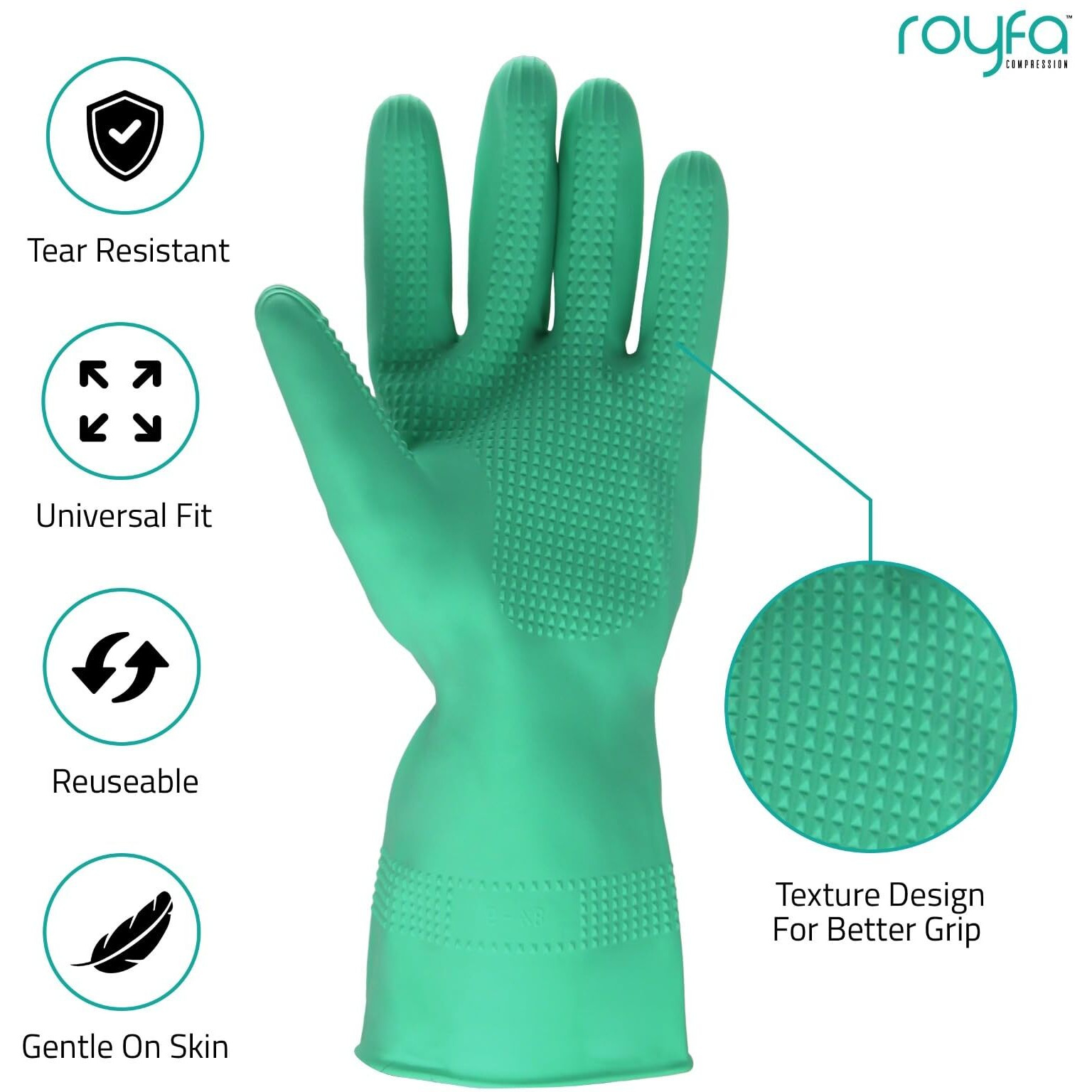 Donning Gloves For Compression Stockings - Gloves Universal Fit With Raised Ridge Surface Palms Design For Better Grip (1 Pack Medium. 1 Pack)