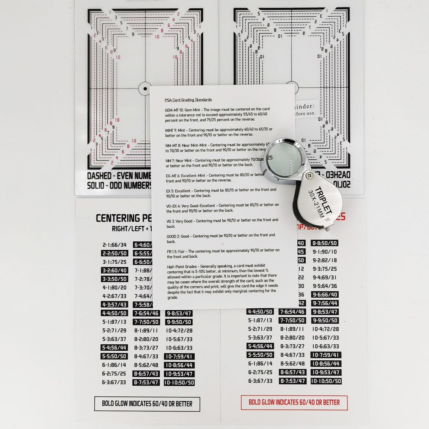 Deyimmei Sports Cards Grading Kit  Sports Trading Cards Measuring Tools  Card Centering Grading Tool