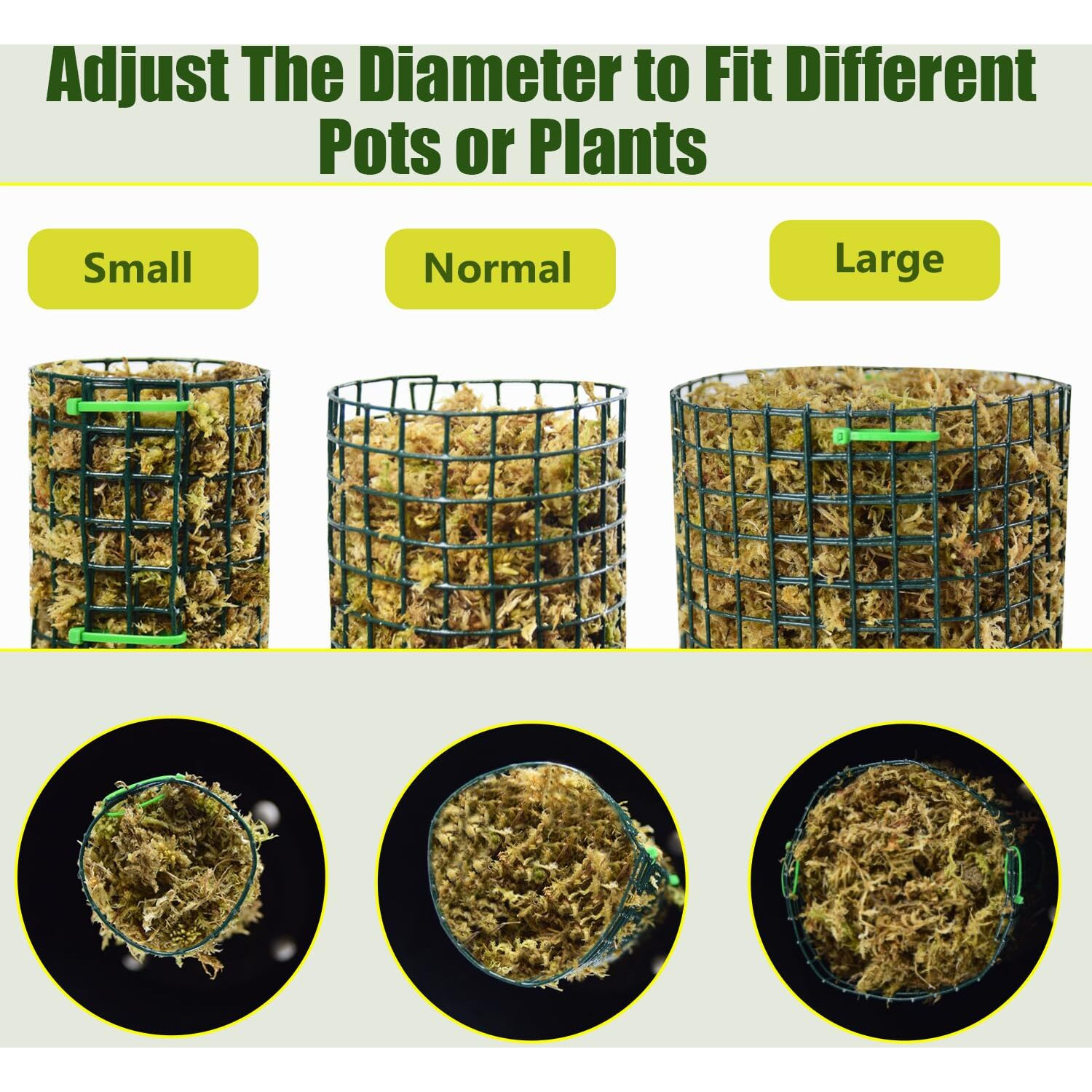 Holanhing 2/4/6 Pack Metal Moss Pole  40""/24""/15"" Moss Poles For Plants Monstera  Stackable Sphagnum Moss Pole  Moss Pole For Plants Plant Poles For Climbing Plants Work With Sphagnum Moss(4 Pack 15"")