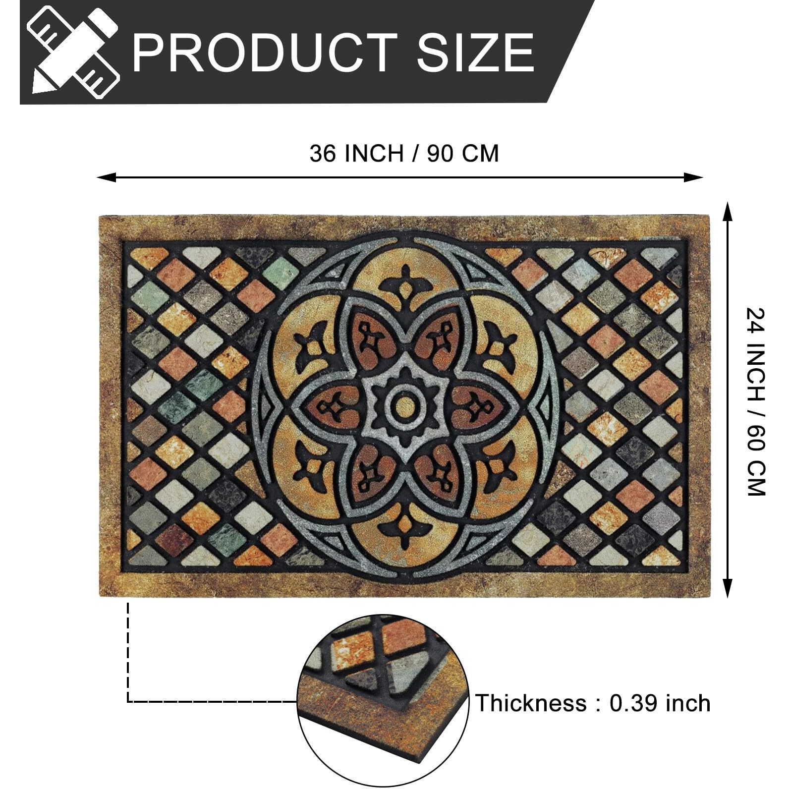 Chichic Door Mat Welcome Mat 24 X 36 Inch Front Door Mat Outdoors For Home Entrance Outdoors Mat For Outside Entry Way Doormat Entry Rugs  Heavy Duty Non Slip Rubber Back Low Profile  Petal