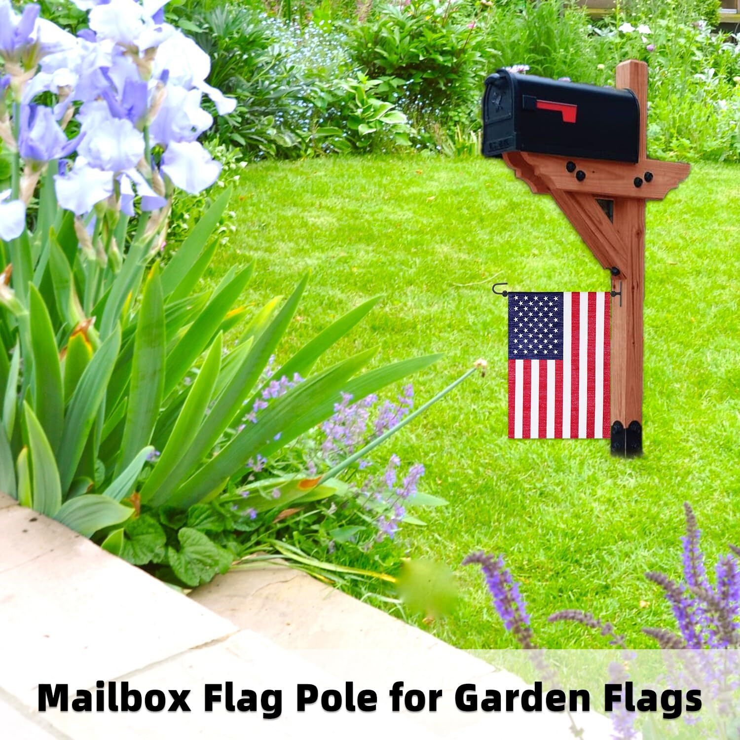 Monalife Wall Garden Flag Stand  Garden Flag Holder For Mailbox Post Metal Yard Flag Scroll Hanger For Outside Garden Flag Wall Hanger For Mini&Small Flag 12X18 With Stopper- Easy Mounting