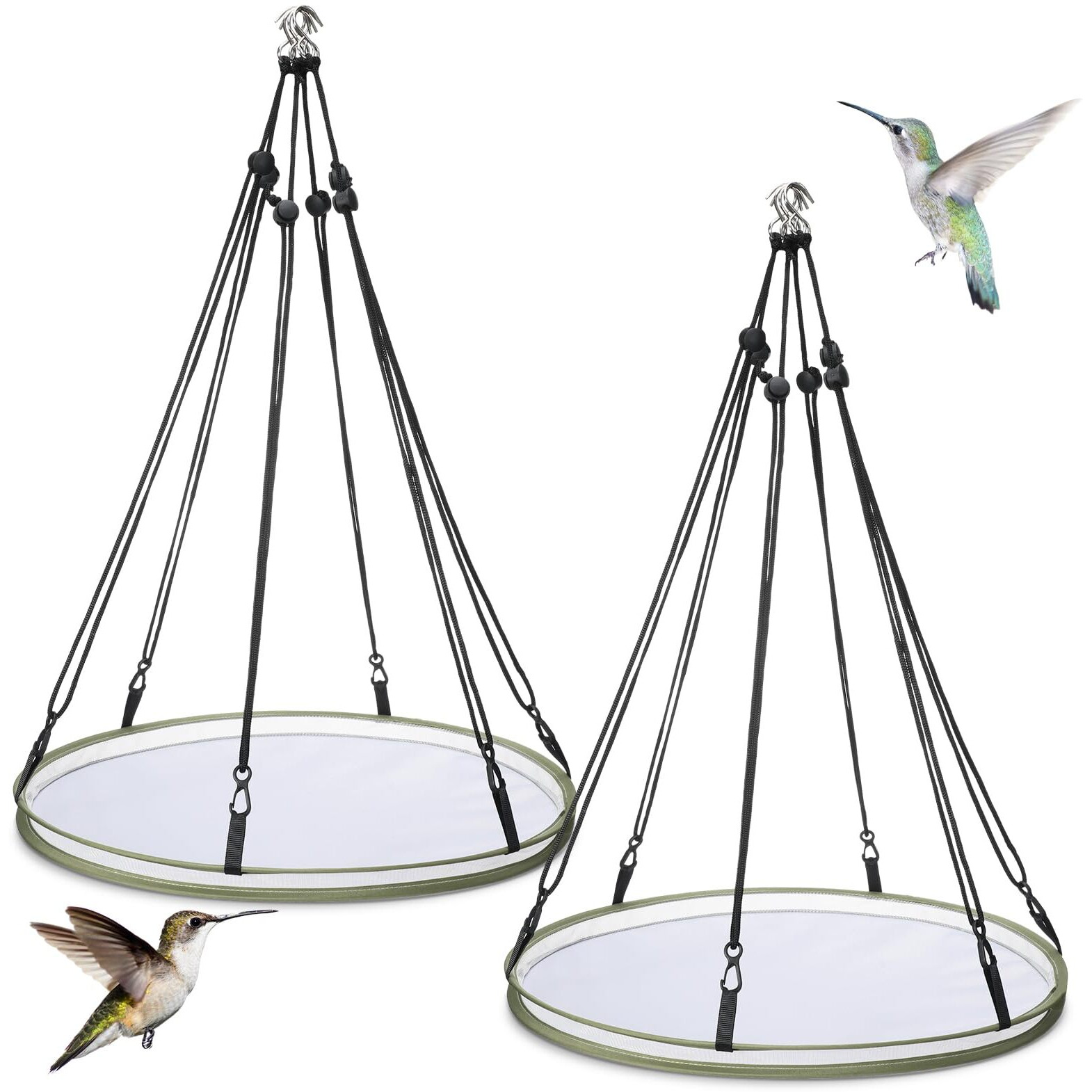Foldtier 2 Pieces Universal Wild Bird Seed Catcher Hanging Seed Hoop Platform Bird Seed Catcher Bird Seed Catcher Tray For Hummingbird Feeders Bee Feeder Outdoor Garden Birdseed Accessories(16 Inch)