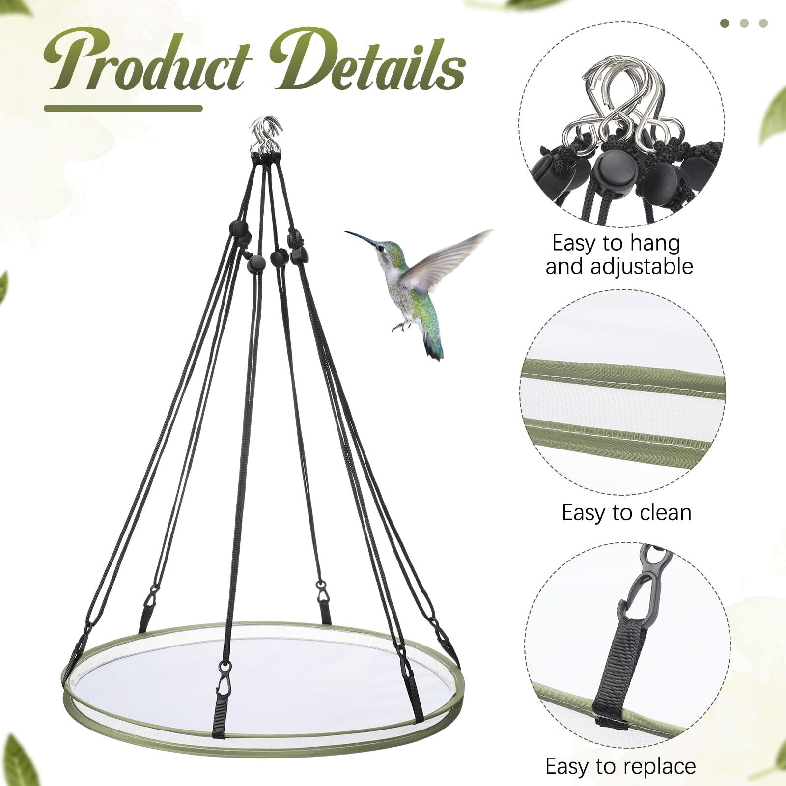Foldtier 2 Pieces Universal Wild Bird Seed Catcher Hanging Seed Hoop Platform Bird Seed Catcher Bird Seed Catcher Tray For Hummingbird Feeders Bee Feeder Outdoor Garden Birdseed Accessories(16 Inch)