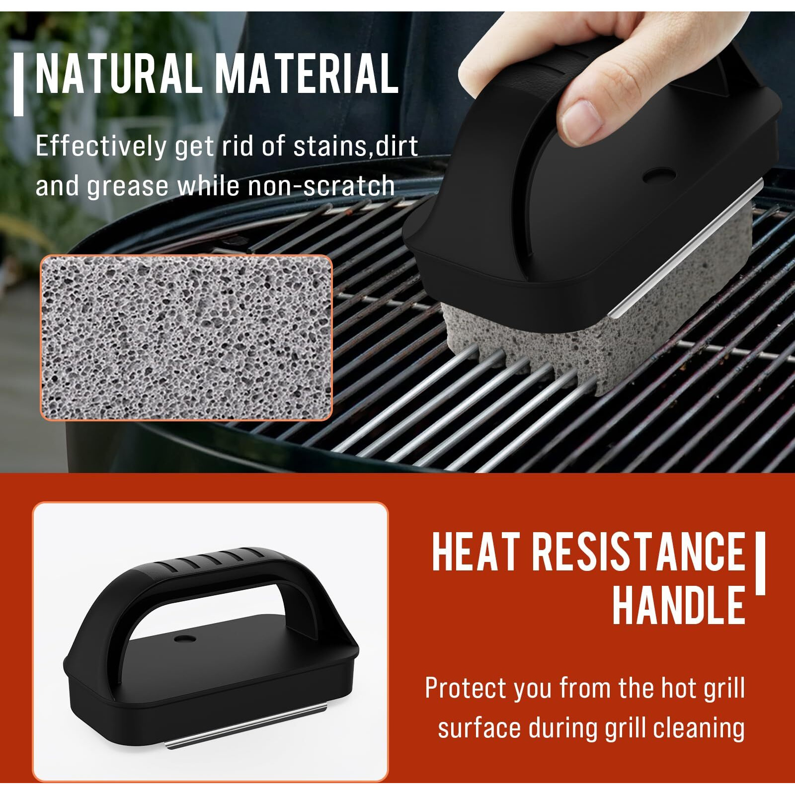 Griddle Cleaning Kit For Blackstone  Flat Top Grill Cleaning Kit With Grill Stone  Griddle Scraper & Griddle Brush Easy To Remove Stain