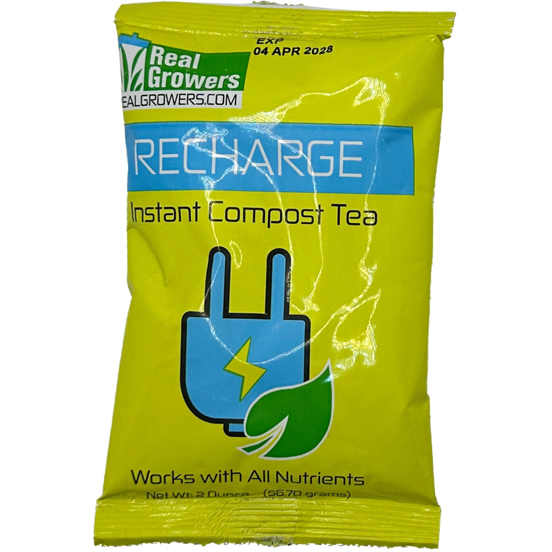 Real Growers Recharge - Mycorrhizae Instant Compost Tea/Soil Microbes For Plant Growth - 2Oz