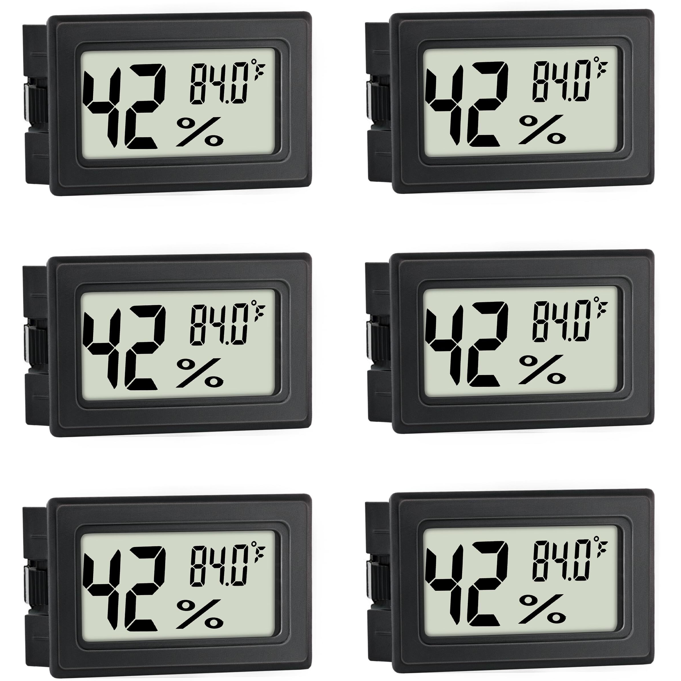 Mini Hygrometer Indoor Humidity Meter Hygrometer Thermometers 6 Pack Humidity Meters Gauge Hygrometer Mini Digital Thermometer Hygrometer With Fahrenheit () For Humidors  Greenhouse  Garden  Cellar