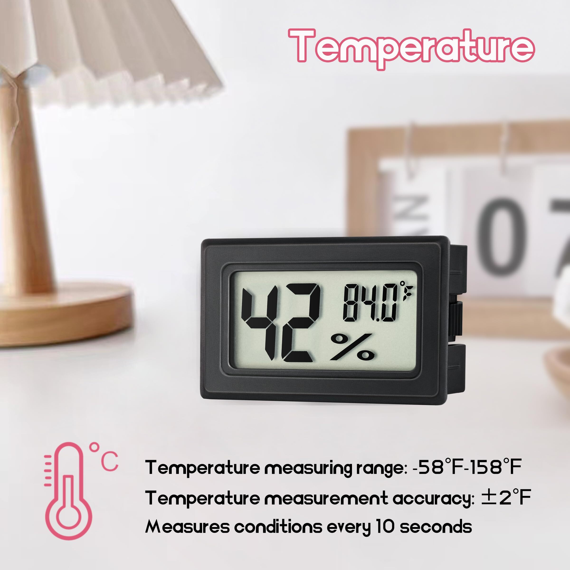 Mini Hygrometer Indoor Humidity Meter Hygrometer Thermometers 6 Pack Humidity Meters Gauge Hygrometer Mini Digital Thermometer Hygrometer With Fahrenheit () For Humidors  Greenhouse  Garden  Cellar