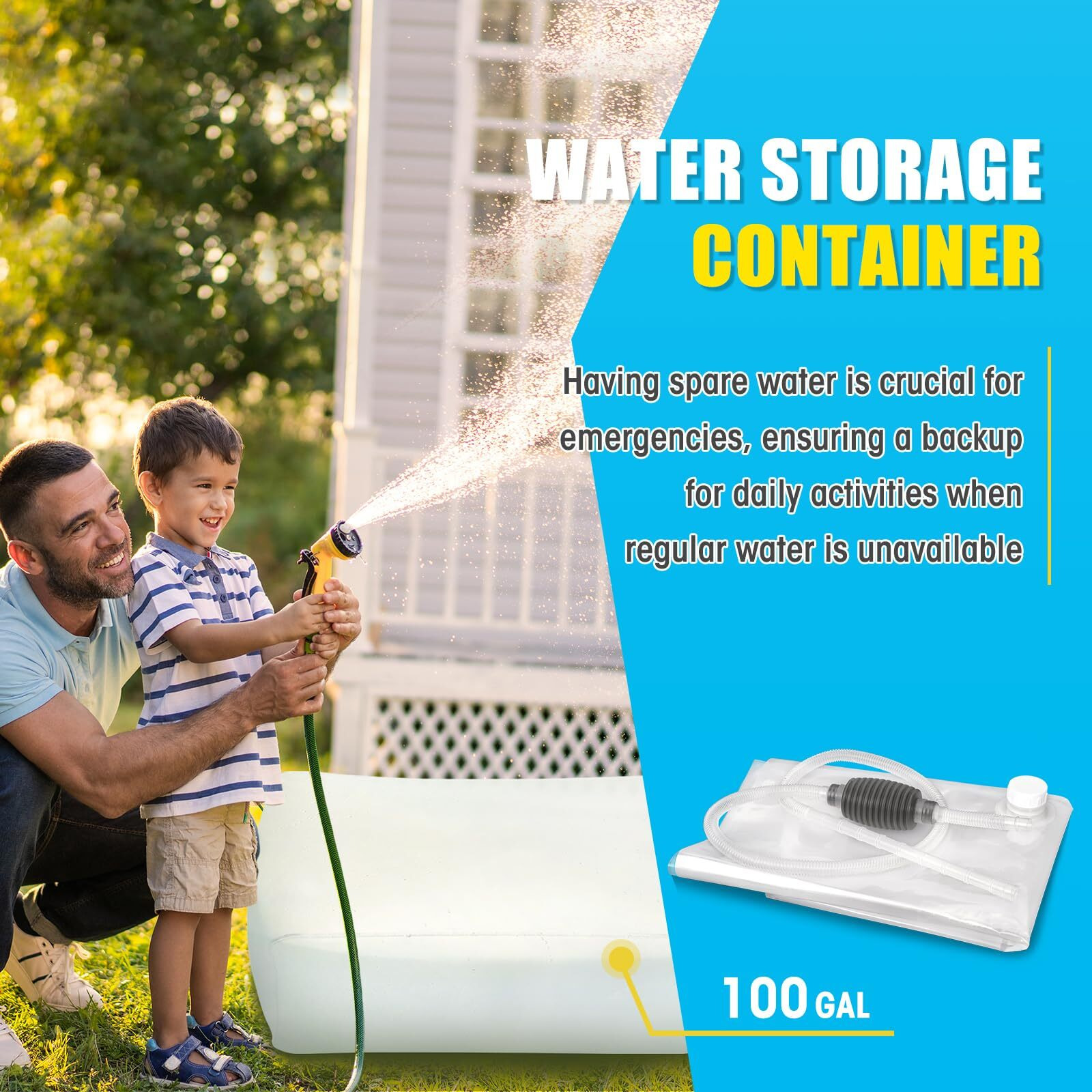 Zipcase Water Storage Bladder  100 Gallon Heavy Duty Food-Grade Plastic Bag  For Emergency Water Bank  Ideal For Bathtub Water Storage  Camping  Gardening And Agricultural Irrigation.