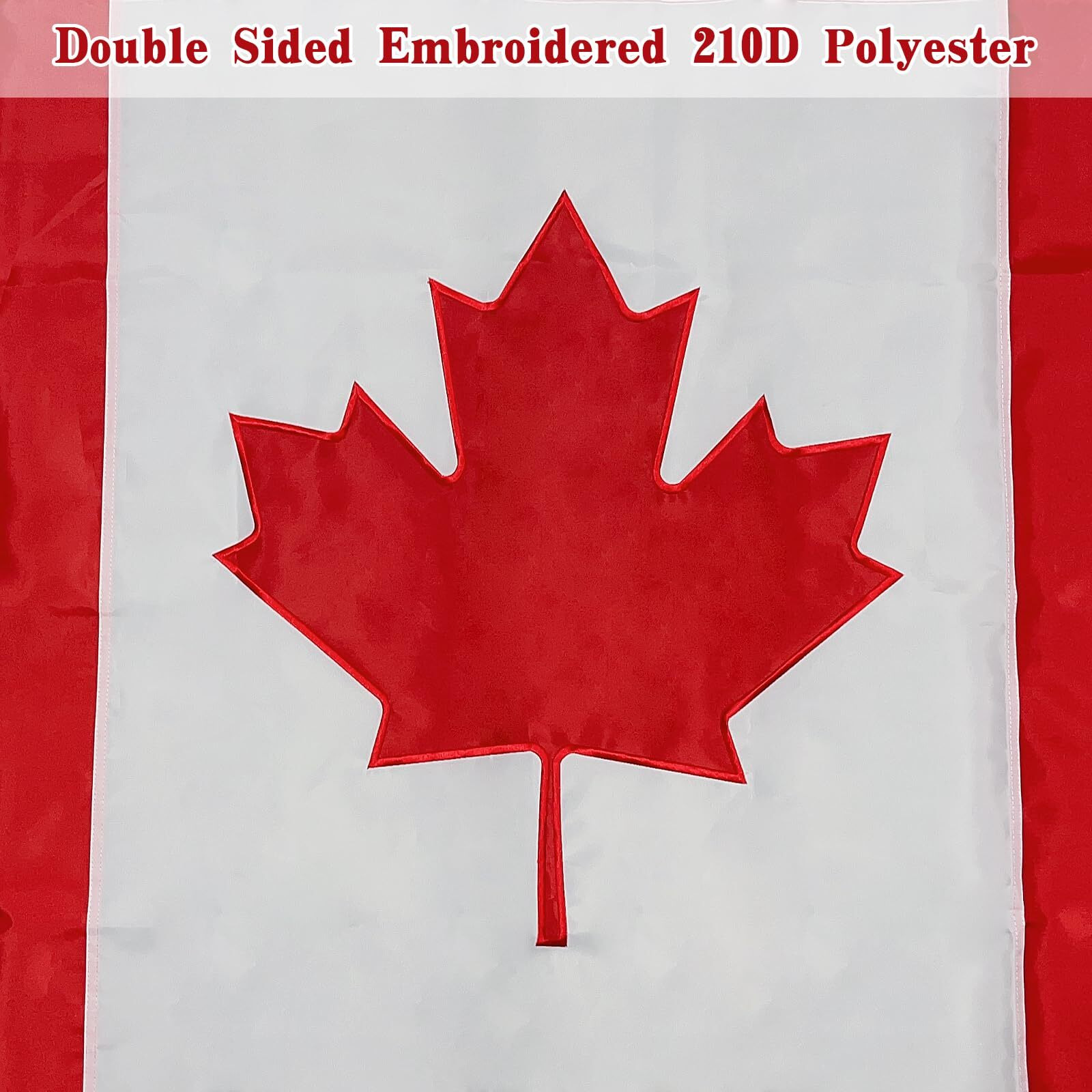 Canada Flag 3X5 Ft Outdoor  Double Sided Heavy Duty 210D Oxford Fabric  Embroidered Maple Leaf And 4 Rows Stitching Fly Ends With 2 Brass Grommets  Ca National Country Flag For Wall Indoor Home Garden