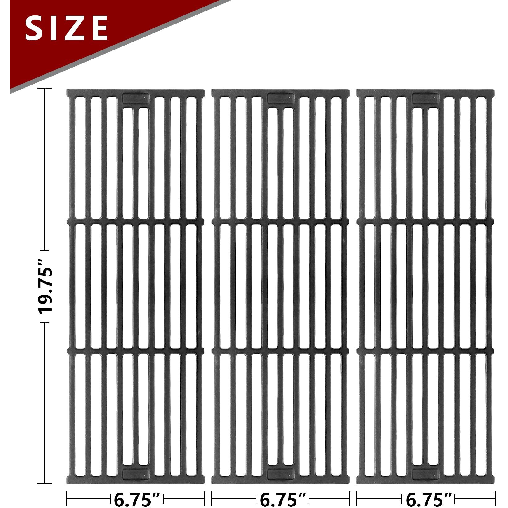 Grill Grates Replacement Parts  Grill Grates Replacement Cast Iron 19 3/4"" X 20 1/4"" For Chargriller Akorn 2121  2123  2222  2828  3001  3030  3725  4000  5050  5252  5650 9020