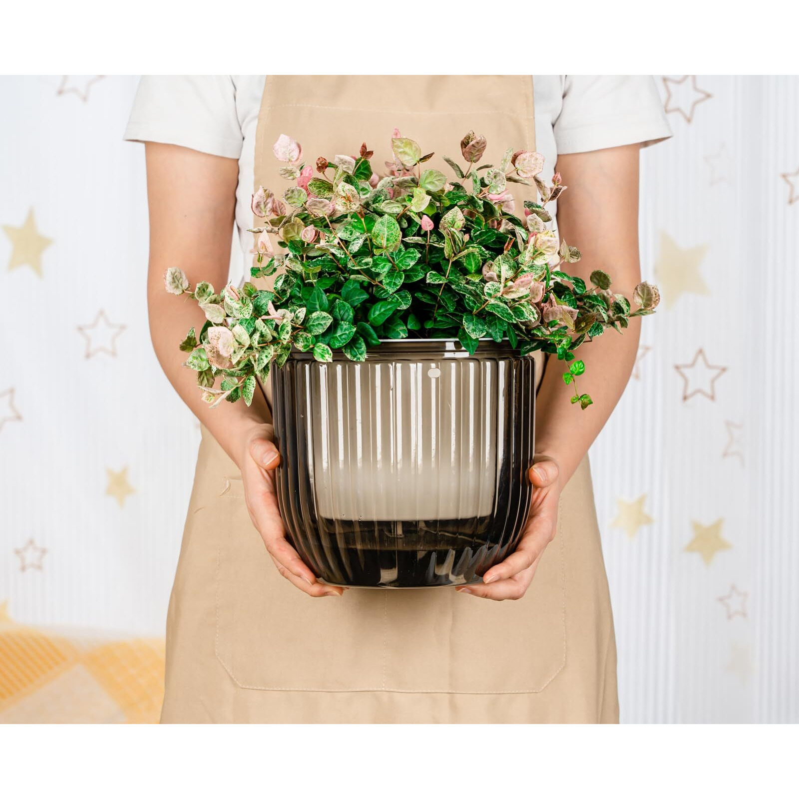 Melphoe 1 Pack Self Watering Hanging Planters Indoor Hanging Flower Pots  8.3 Inch Outdoor Hanging Plant Pot Basket  Plant Hanger With 3Hooks Drainage Holes For Garden Home