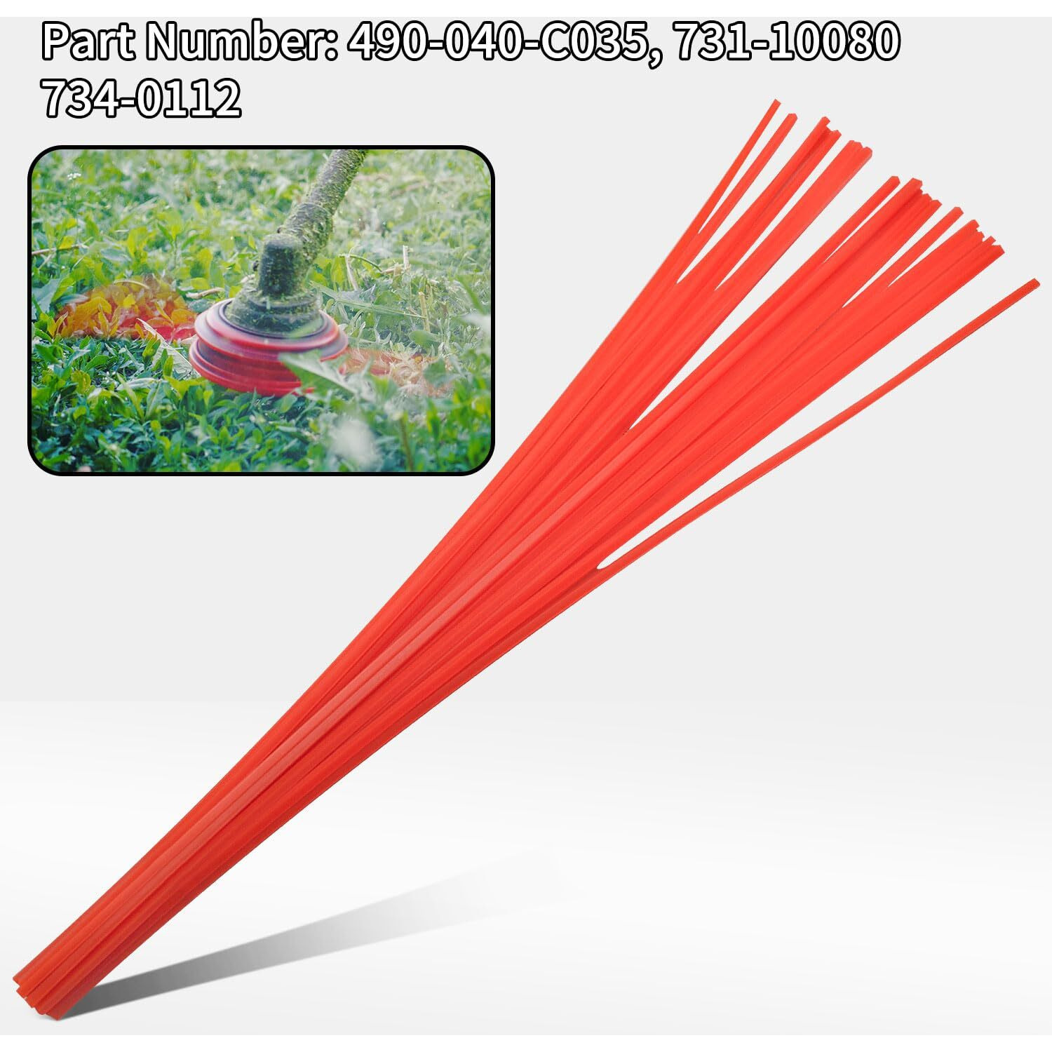 30 Pack 490-040-C035 Wheeled String Replacement Cutting Trimmer Line .155-Inch Wheeled String Trimmer Replacement Cutting Lines 18"" For Mtd/Cub-Cadet Walk-Behind Wheeled String Trimmers 731-10080
