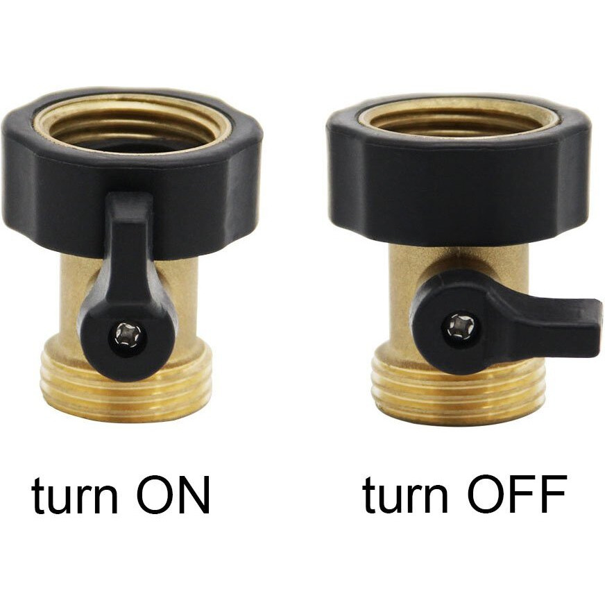 Twinkle Star Heavy Duty Brass Shut Off Valve Garden Hose Connector  Set Of 2  Twis3001