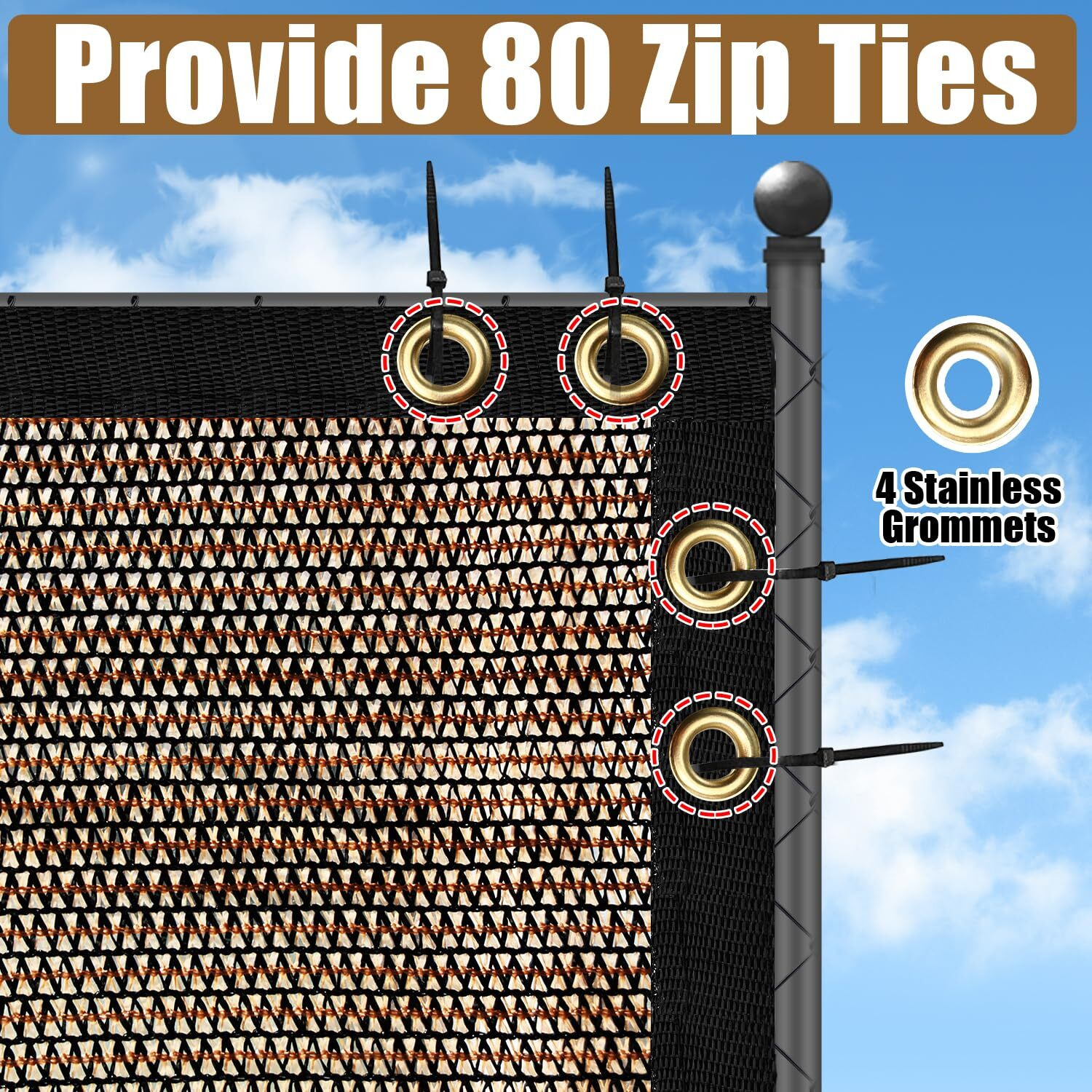 Brown 6Ft X 50Ft Outdoor Privacy Screen Fence & Mesh Shade Net Cover  Ideal For Garden And Backyard - Enhances Privacy For Fencing & Chain Link  Perfect For Patio Privacy Wall  Slats Freestanding