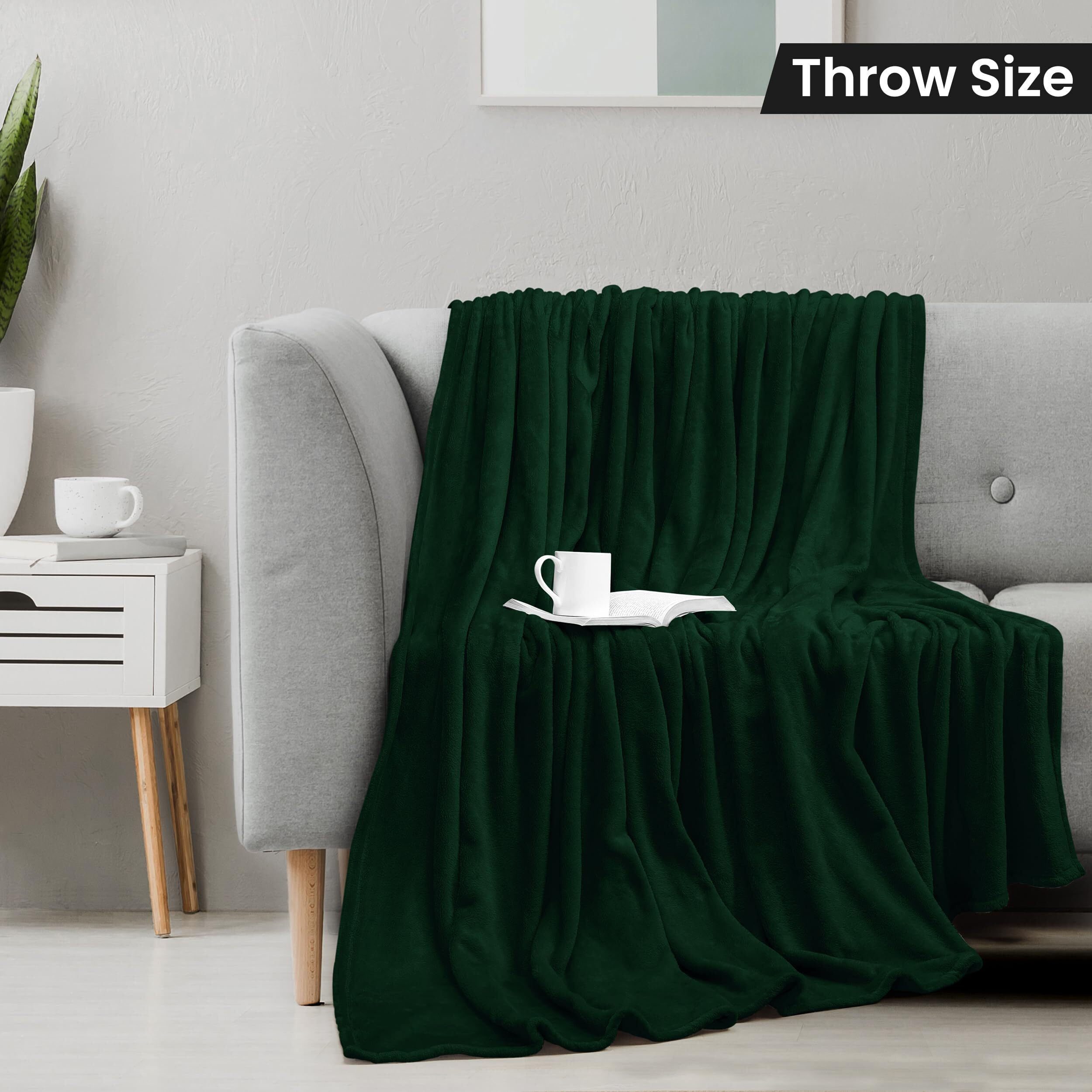 Utopia Bedding Forest Green Fleece Blanket Throw Size Lightweight Fuzzy Soft Anti-Static Microfiber Bed Blanket (60X50 Inch)