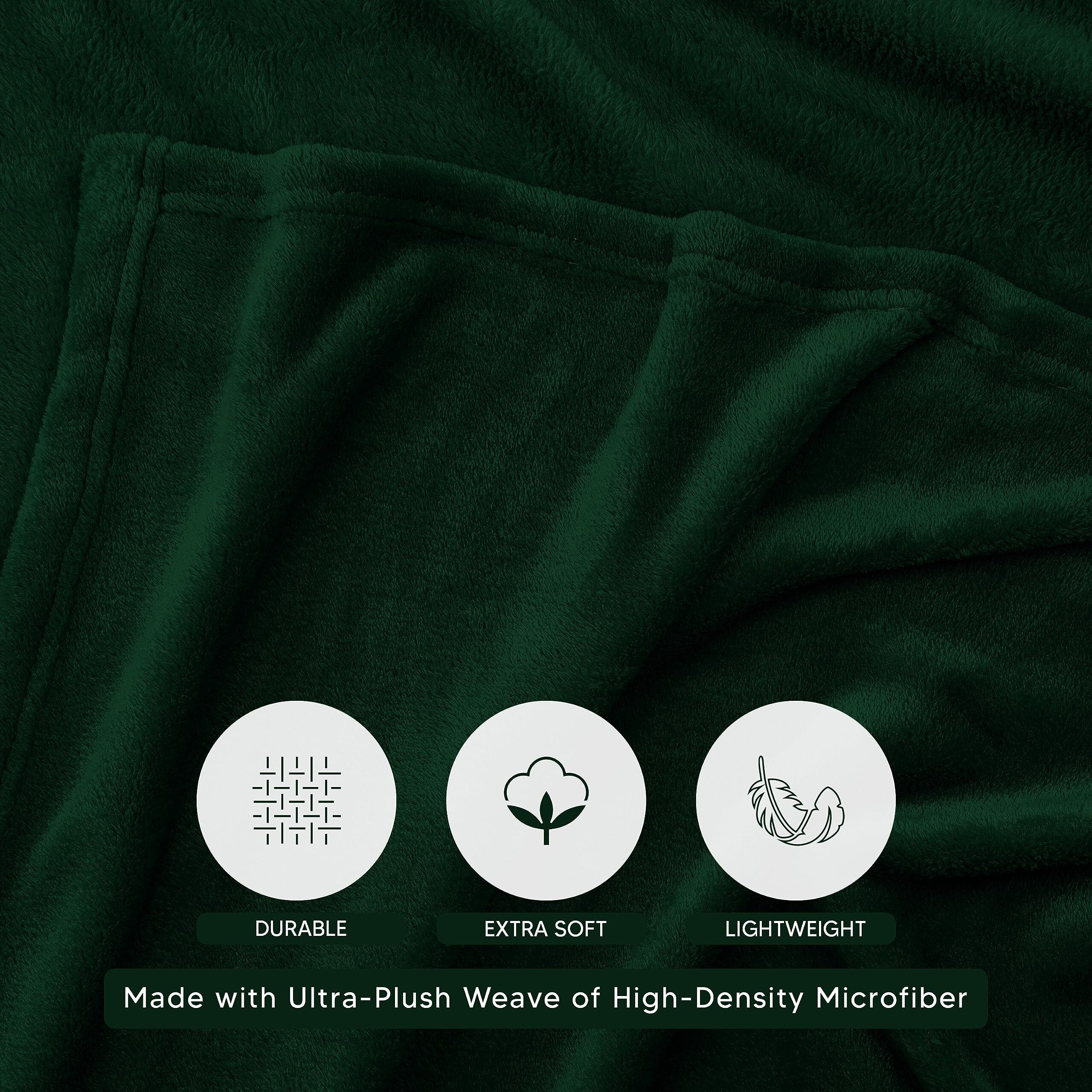 Utopia Bedding Forest Green Fleece Blanket Throw Size Lightweight Fuzzy Soft Anti-Static Microfiber Bed Blanket (60X50 Inch)