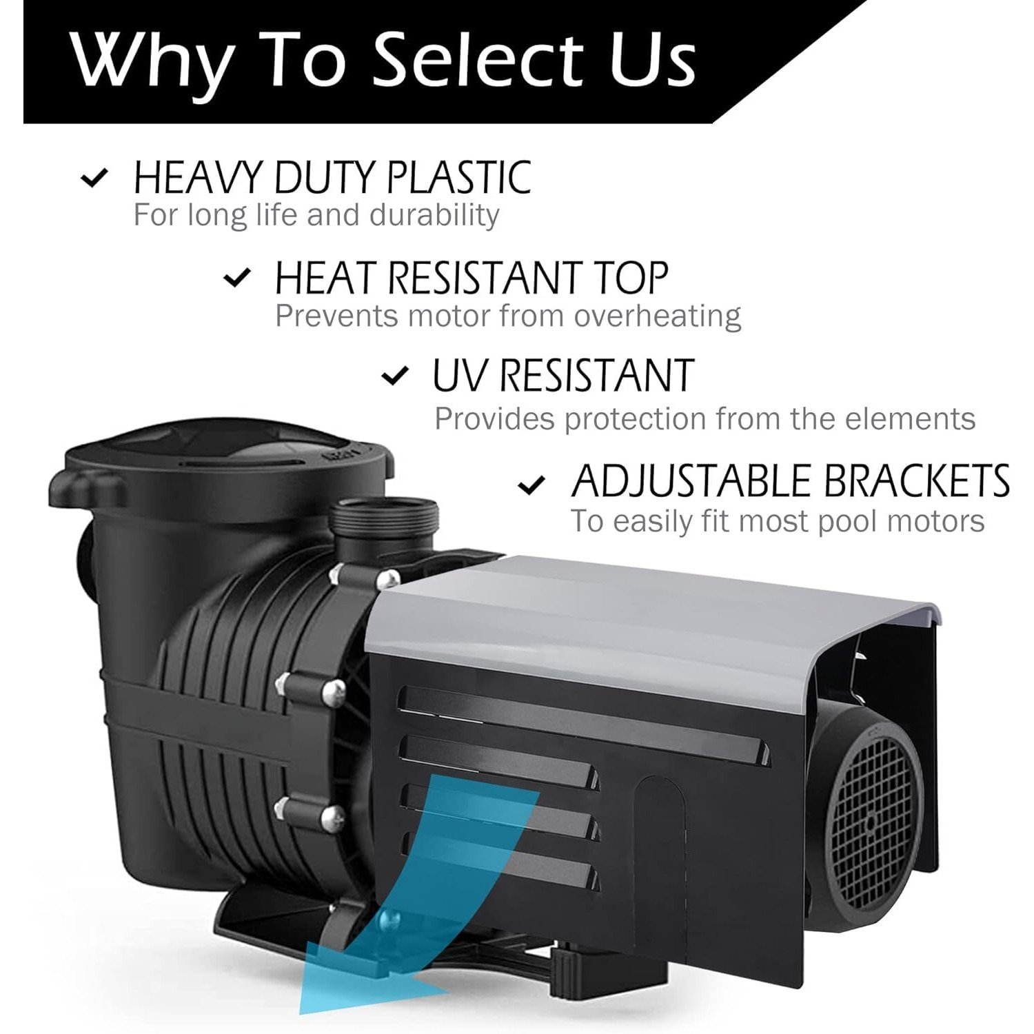 Runnico 2 Pack Pool Pump Covers For Outside Units - Abs Adjustable Pool Pump Motor Cover - Swimming Pool Motor Cover For Above Ground Protection