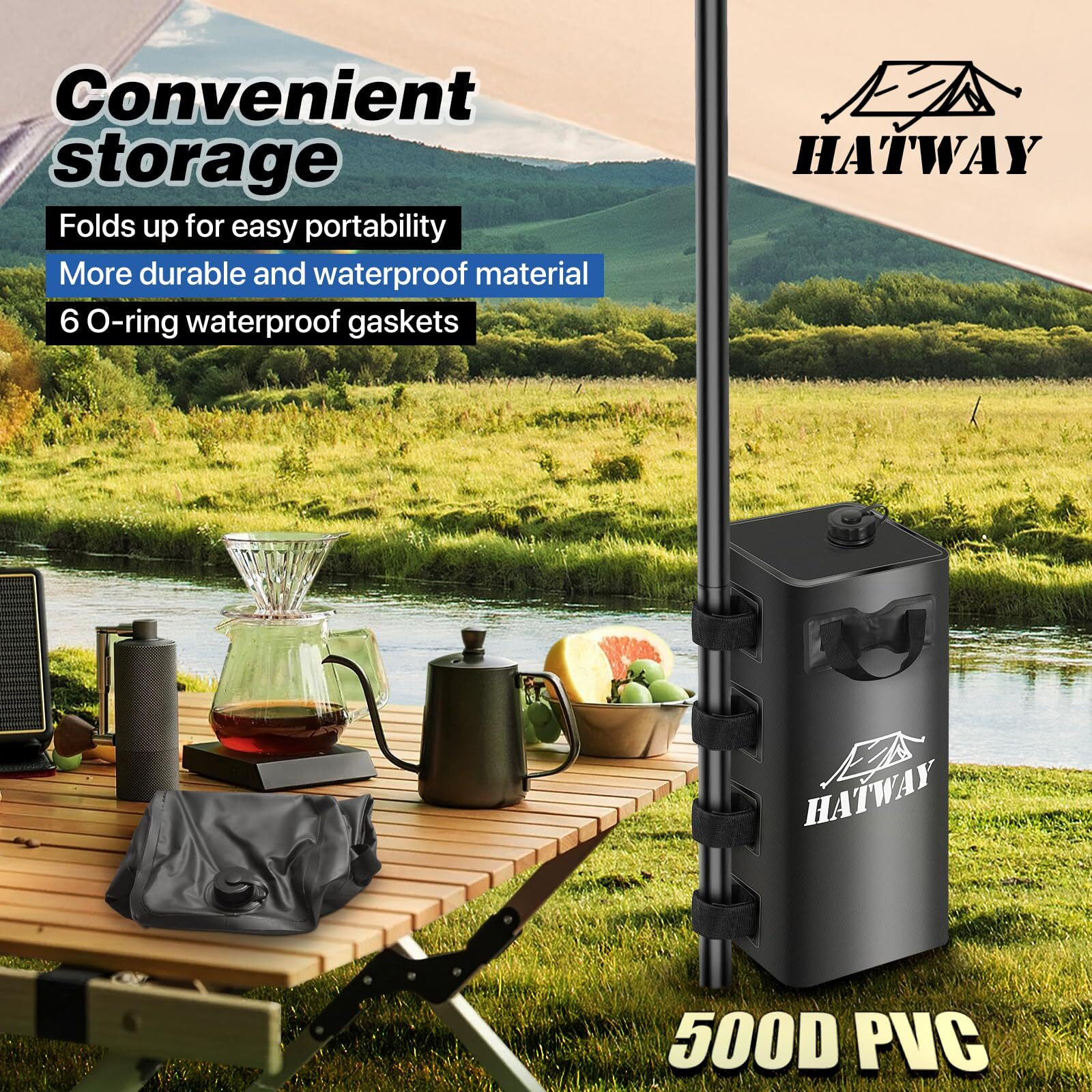 Hatway Canopy Water Weight Bag 220 Lbs Water Tent Weights Set Of 4 Leg Weights For Pop Up Canopygazebo Canopies Tent-4 * 25L-Black