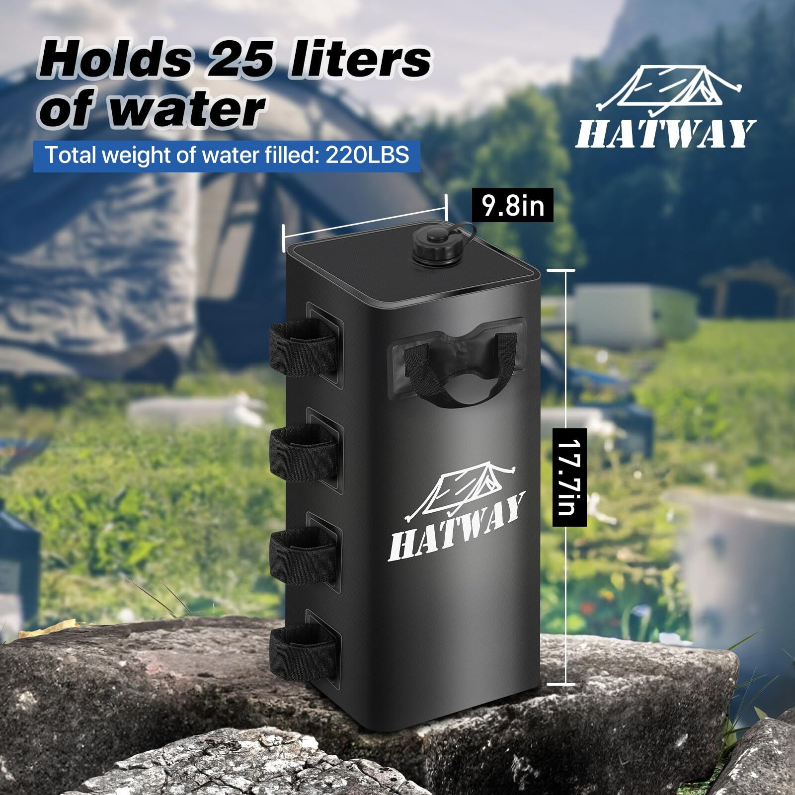 Hatway Canopy Water Weight Bag 220 Lbs Water Tent Weights Set Of 4 Leg Weights For Pop Up Canopygazebo Canopies Tent-4 * 25L-Black