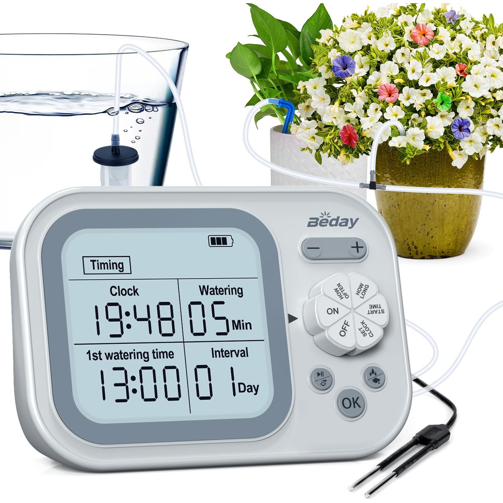 Automatic Plant Waterer Indoor Self Watering System For 15 Potted Plants Automatic Drip Irrigation Kit Programmable Water Timer Smart Humidity Detection Watering