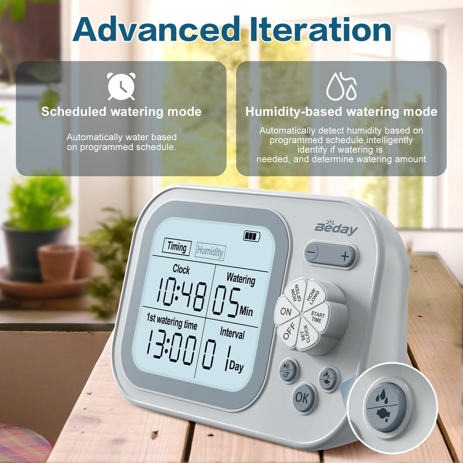 Automatic Plant Waterer Indoor Self Watering System For 15 Potted Plants Automatic Drip Irrigation Kit Programmable Water Timer Smart Humidity Detection Watering