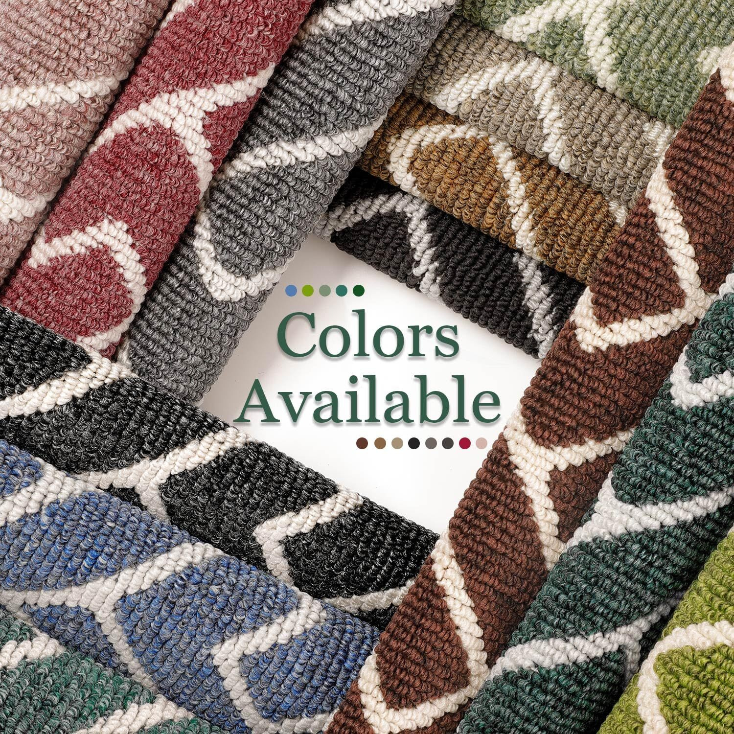 Hicorfe Indoor Doormat Front Back Door Entrance Mat Non Slip Rubber Backing Mats 20"&quotX31.5"" Absorbent Resist Dirt Entryway Doormat Inside Floor Mat Washable Low-Profile For Kitchen Hallyway(Dark Green)