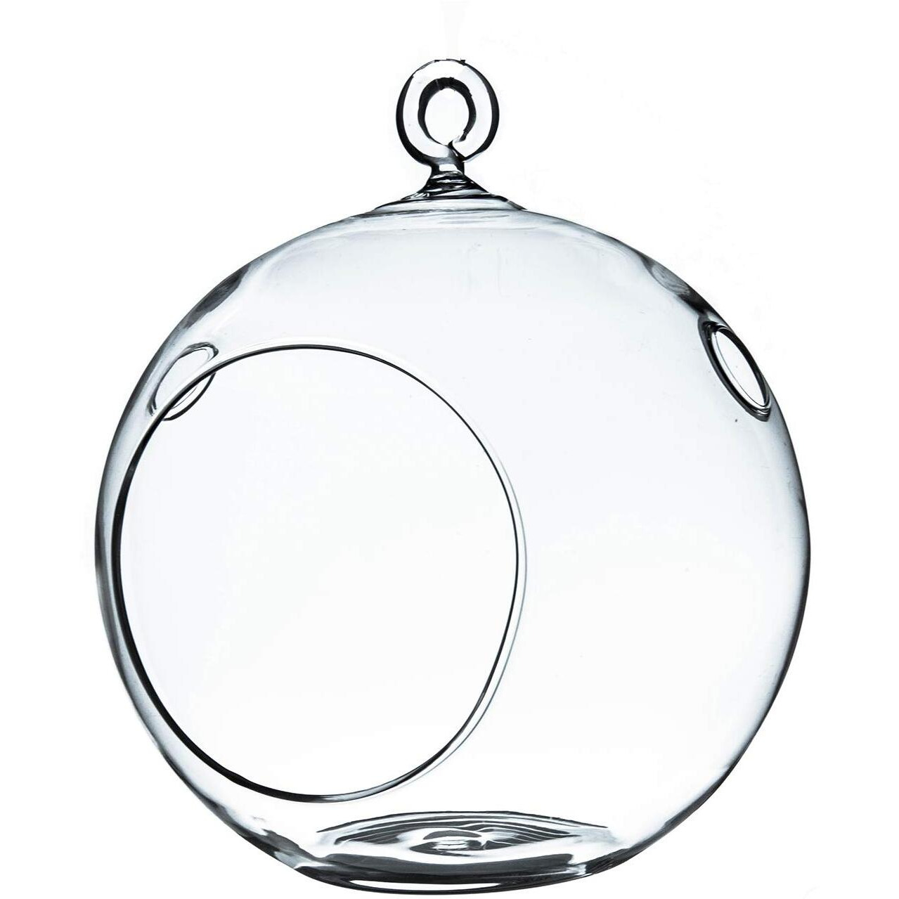 Wgv Hanging Terrarium Globe  Width 5""  Height 6""  Diy Air Succulent Planter  Clear Glass Vase Orb With Flat Bottom  Candle Holder For Windowsill Outdoor Garden Decor  1 Piece