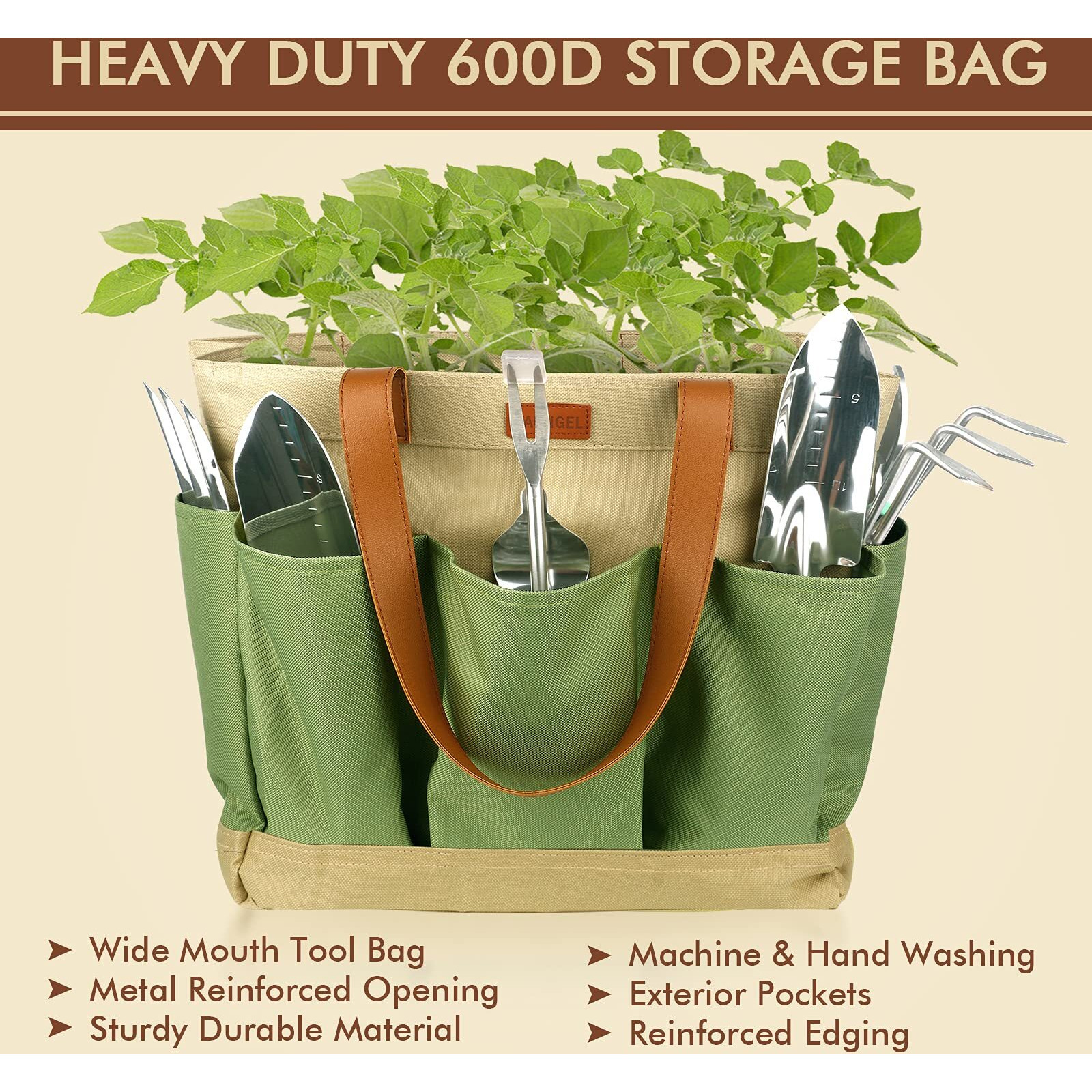 Yaungel Garden Tools Set  Gardening Tools Heavy Duty Stainless Steel Garden Supplies Hand Tools With Wooden Handle  Storage Tote Bag  Gardening Gifts For Women And Men  For Mom