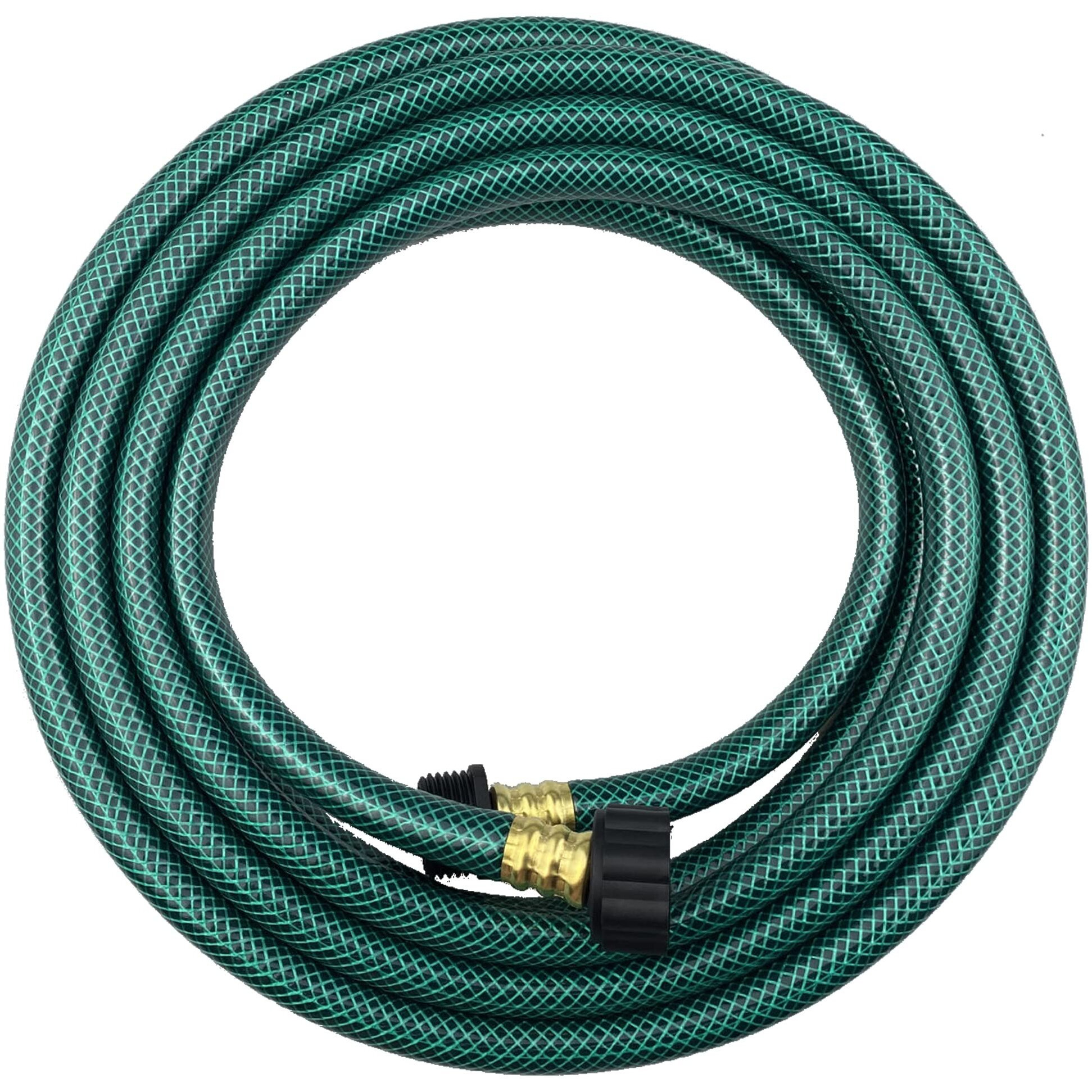 Darnassus Pvc Garden Hose 1/2 Inch  Flexible Water Hose With Male And Female Fittings  No Leaking  Heavy Duty  For Household  Outdoors  Lawns  Patio (15 Ft  Green  Plastic Fittings)