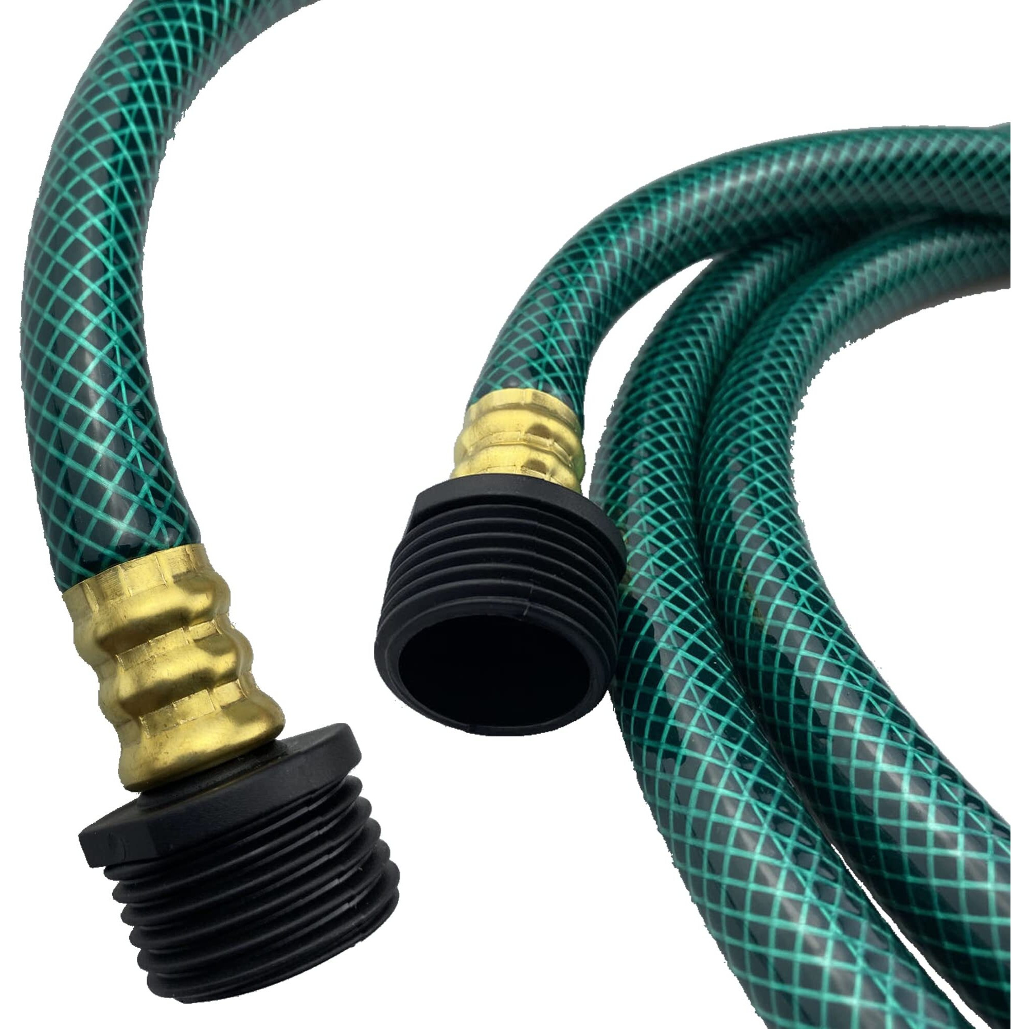 Darnassus Pvc Garden Hose 1/2 Inch  Flexible Water Hose With Male And Female Fittings  No Leaking  Heavy Duty  For Household  Outdoors  Lawns  Patio (15 Ft  Green  Plastic Fittings)