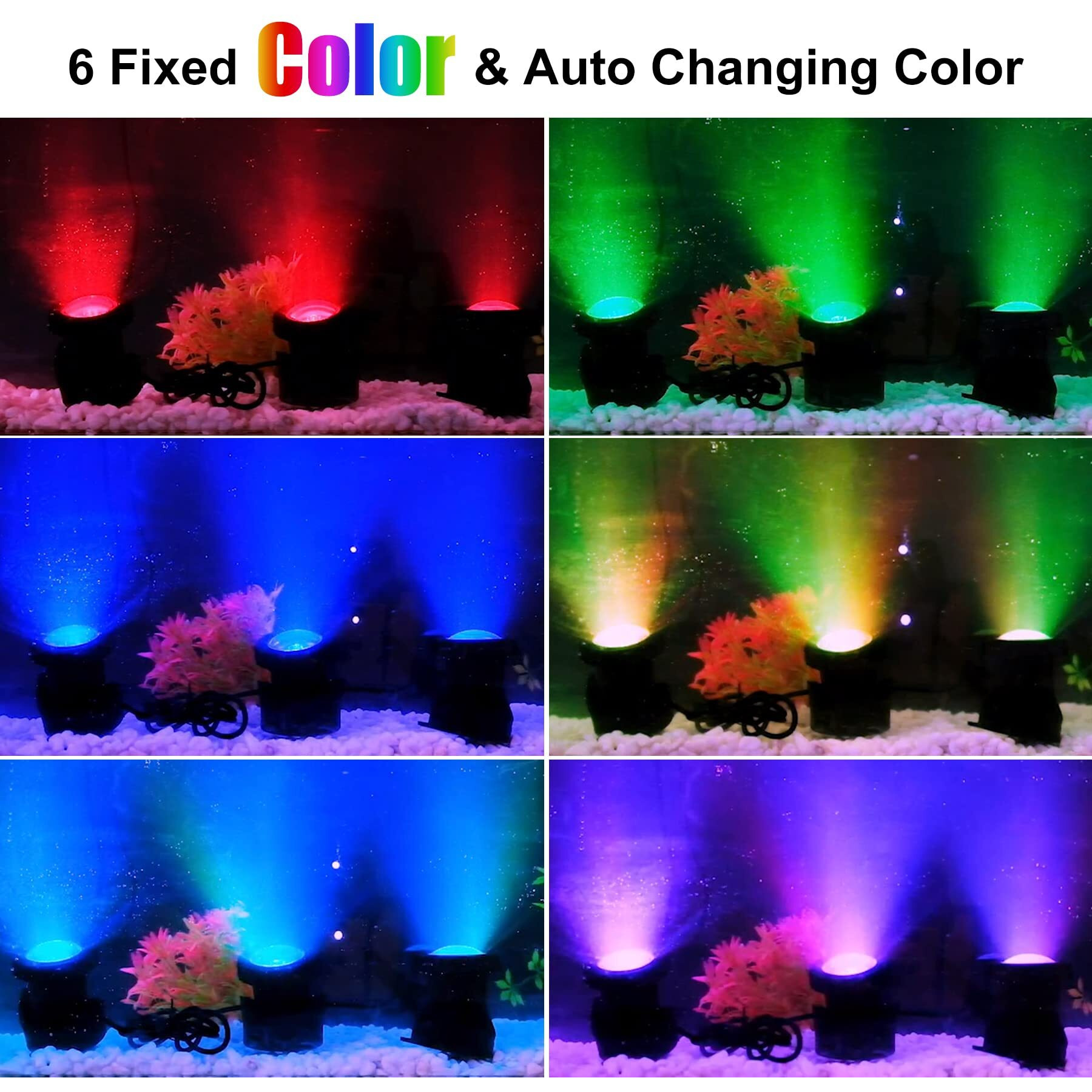 Crepow Solar Pond Lights Super Bright Rgb Led Underwater Spotlights Color Changing Submersible Pond Lights Ip68 Waterproof Fountain Lights For Fish Aquarium Tank Garden Yard Pool (4-In-1)