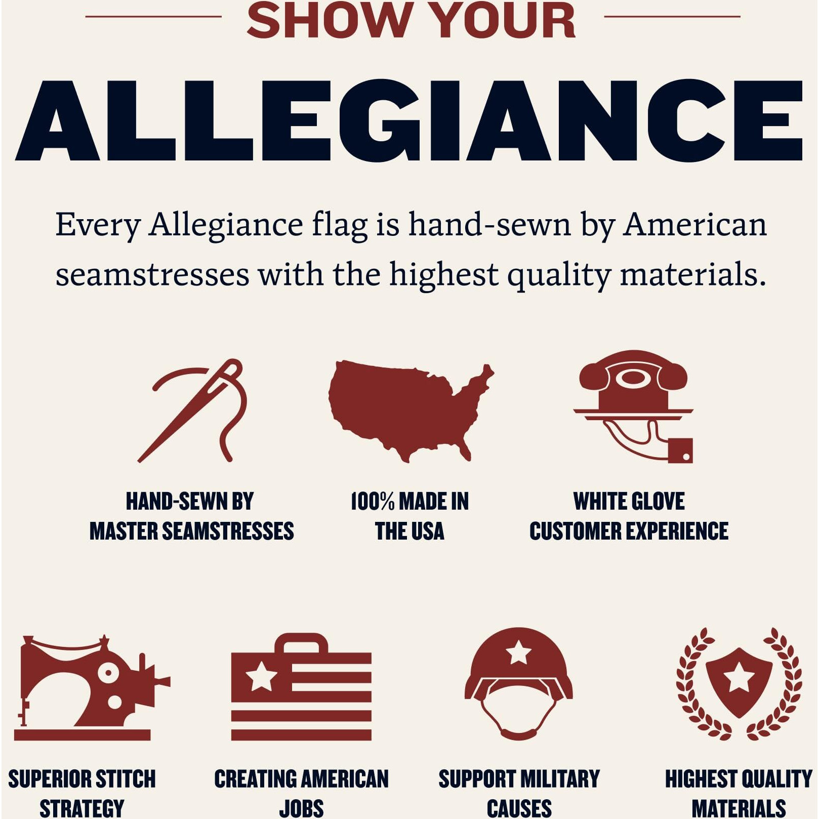 Allegiance Flag Supply American Flag | American-Sourced Nylon Fabric  Embroidered Stars  Hand-Stitched | Proudly Made In Usa (3' X 5')