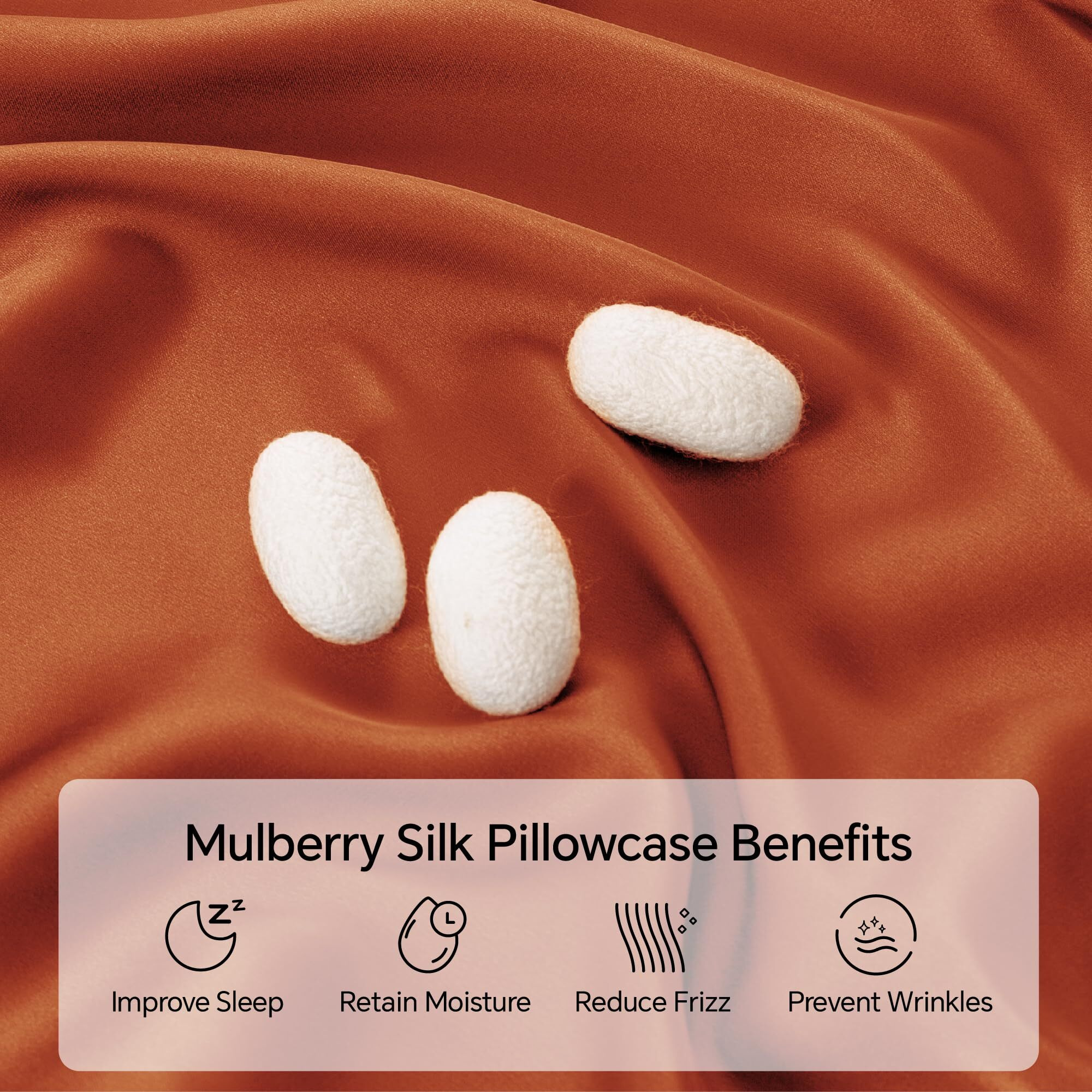 Infiixso Mulberry Silk Pillowcase For Hair And Skin  Silk Pillow Cases Standard Size Set Of 2 With Hidden Zipper 20X26 Inches  Smooth And Soft Cooling Pillow Cases For Hot Sleepers(Orange 2 Pack)