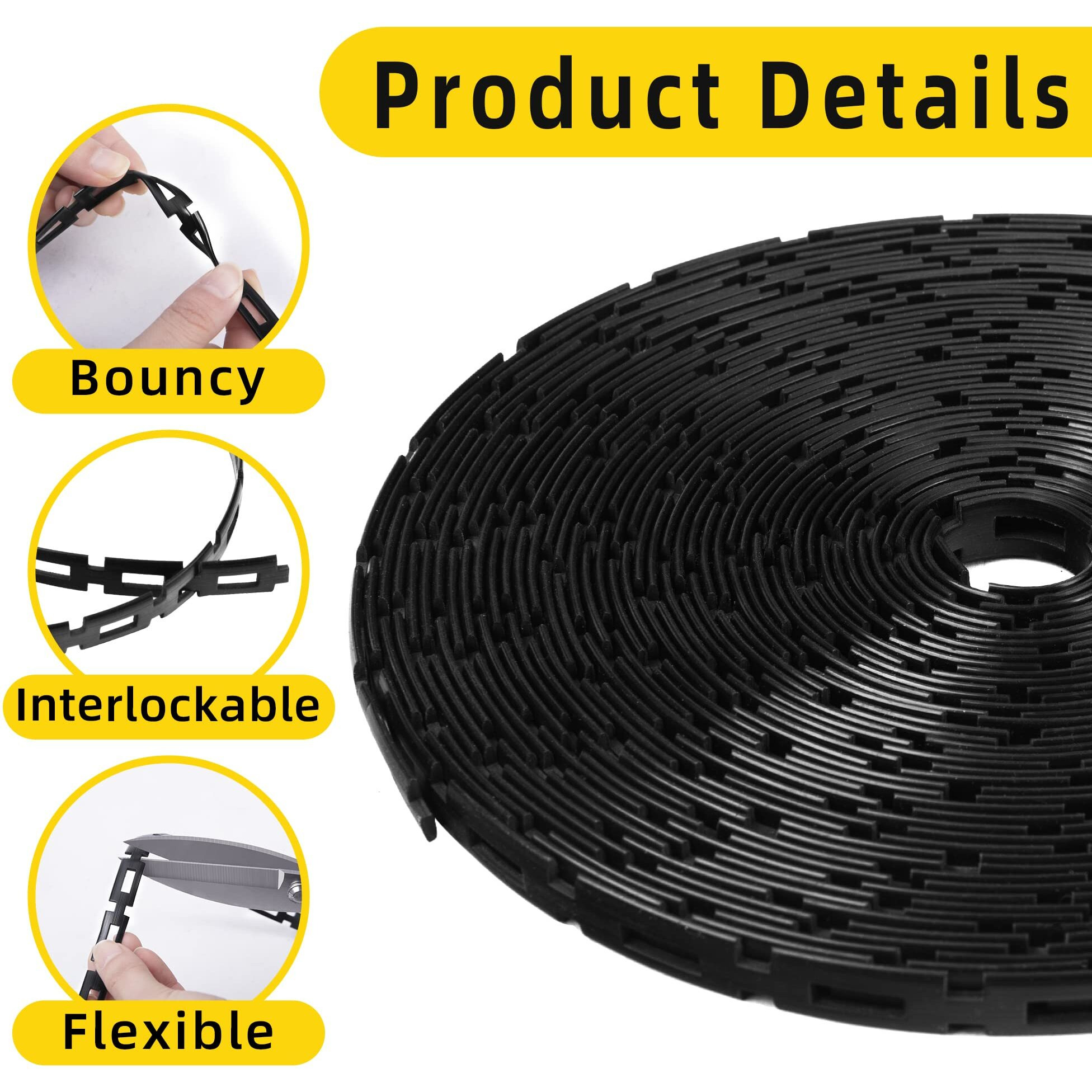 Codree 50 Ft Plastic Chain Lock Tree Tie-1/2 Inch Wide Adjustable Tree Support Straps For Staking-Flexible Reusable Cable Plant Tree Ties For Leaning Tree Garden Accessories