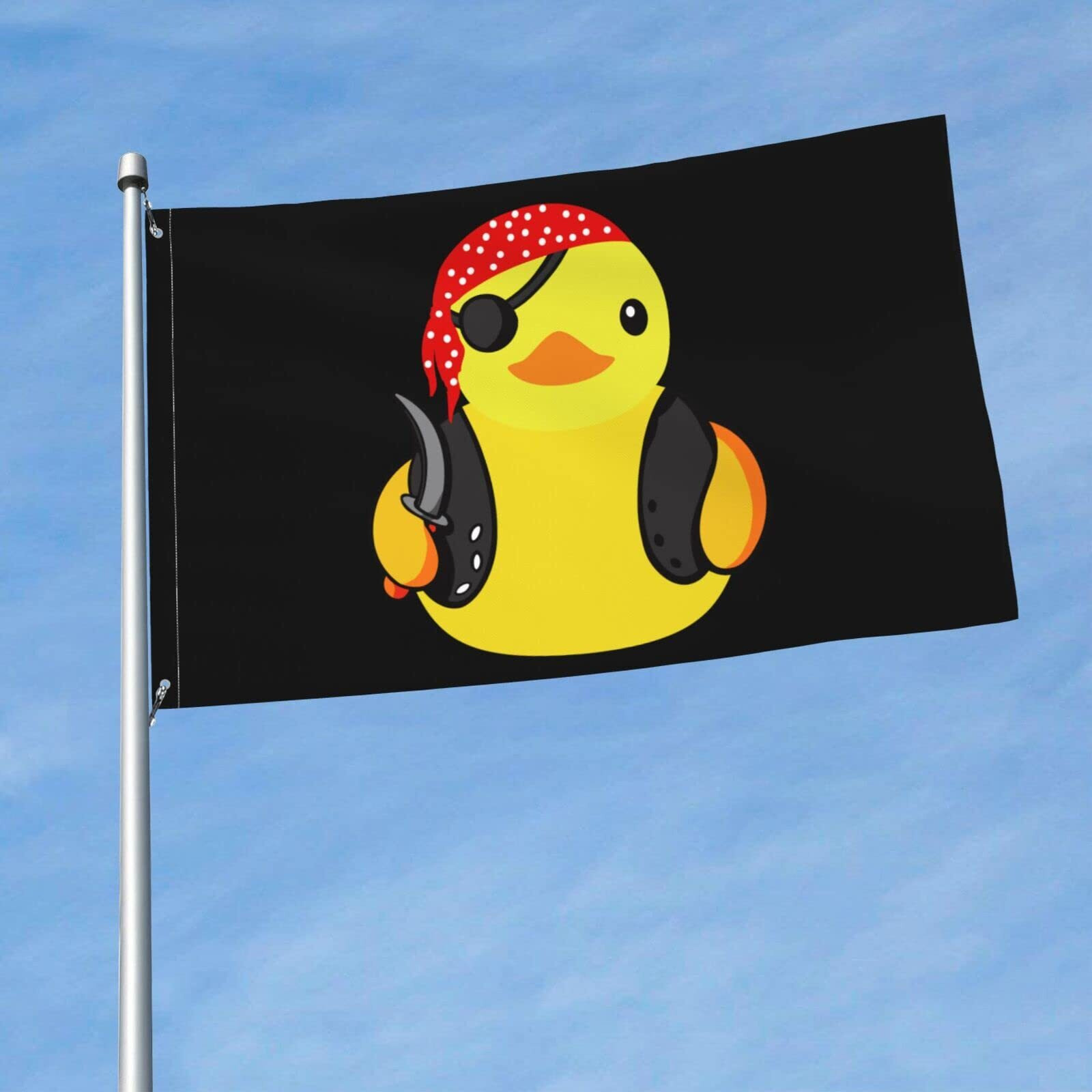 Pirate Rubber Duck Flag 3X5 Ft Outside Viking Flag Garden Yard Banner Outdoor Decorative Sign