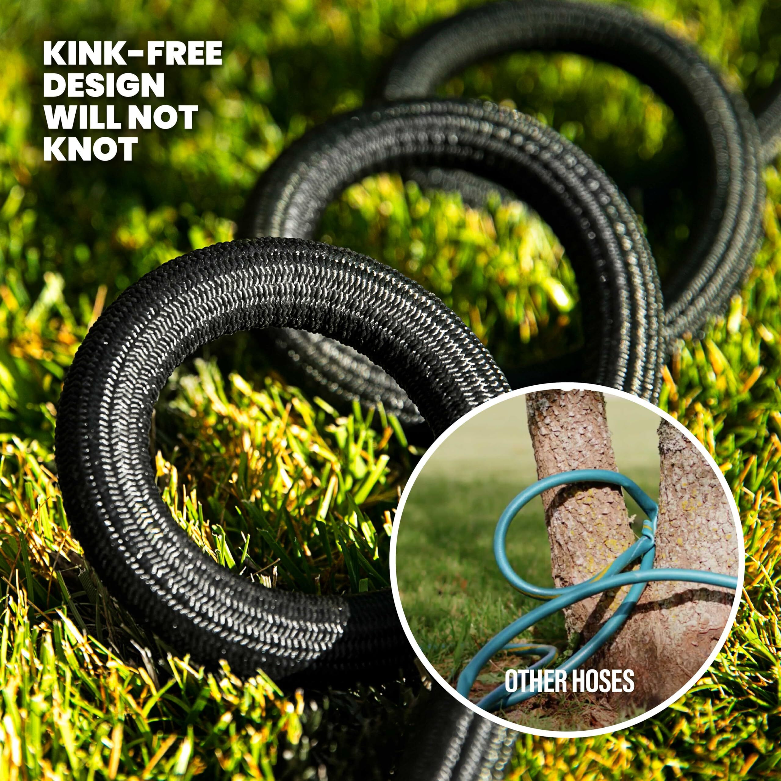Hydrosteel Metal Garden Hose 100 Ft With Nozzle  Water Hose 100Ft  Heavy Duty 3X Layer Stainless Steel Flexible 100 Ft Garden Hose  Lightweight  Easy To Coil  Kink Resistant  500 Psi As Seen On Tv