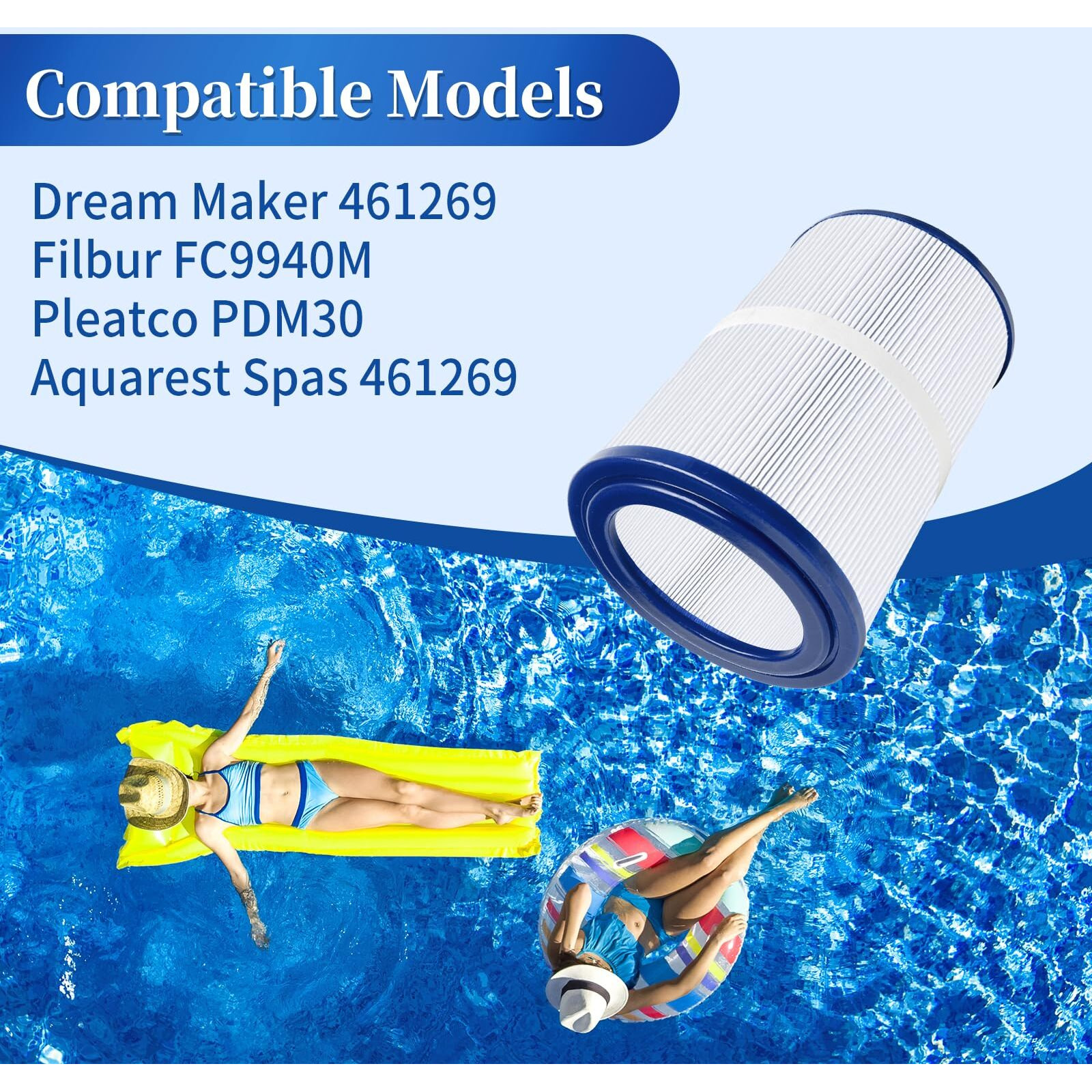 Sawluv Pdm30 Oval Spa Filter Fit For Dream Maker Hot Tubs 461269  Filbur Fc9940  Crossover 730L 730S  Odyssey  Big Ez  Ezl  30 Sq.Ft Hot Tub Filter Cartridge