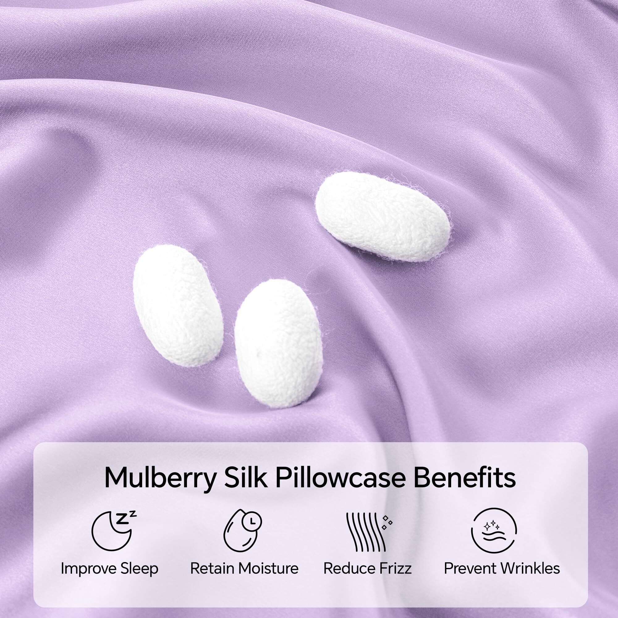 Infiixso Mulberry Silk Pillowcase For Hair And Skin  Silk Pillow Cases Standard Size Set Of 2 With Hidden Zipper 20"&quotX26""  Ultra Smooth And Soft Cooling Pillow Cases For Hot Sleepers(Lavender 2 Pack)
