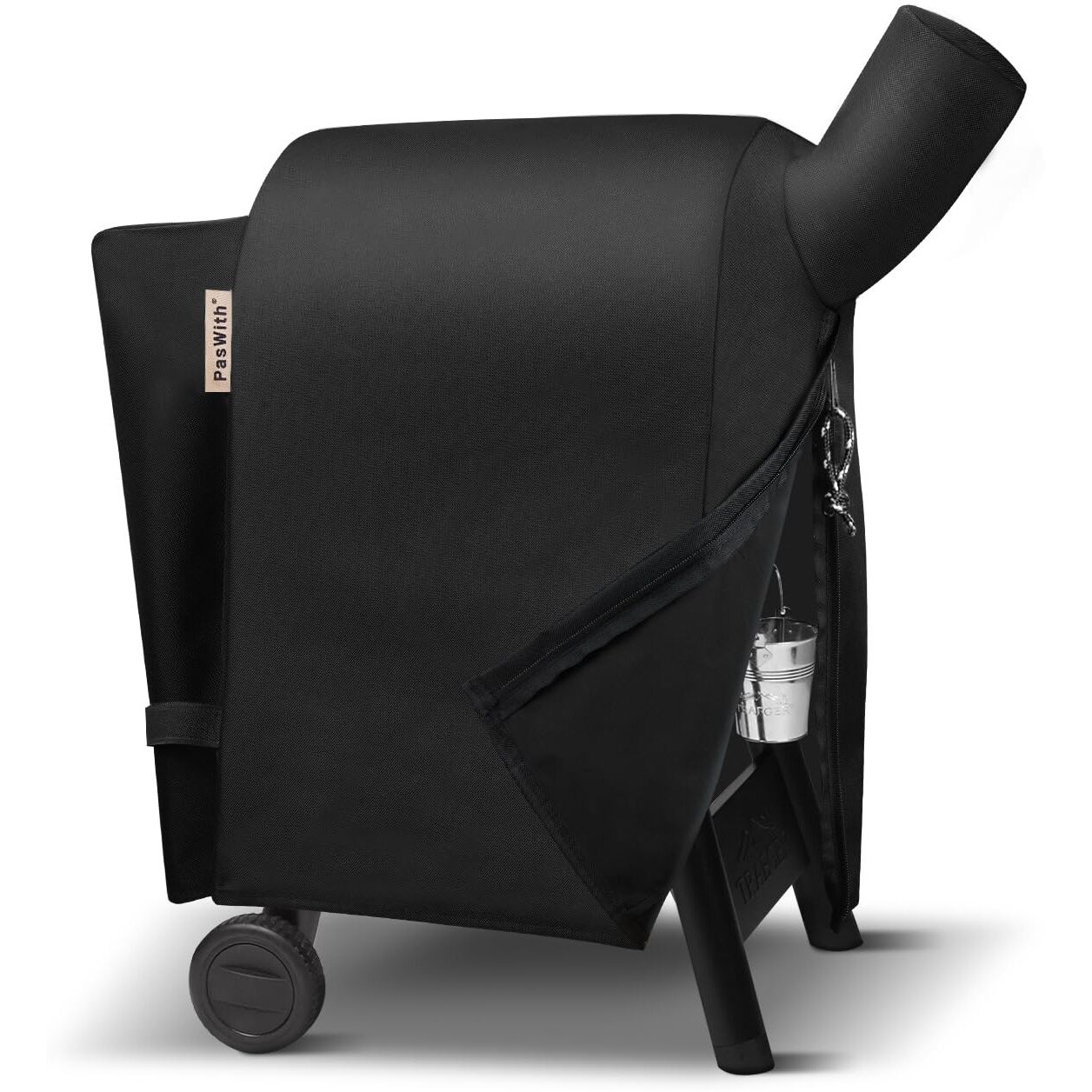 Grill Cover For Traeger Pro 22/575 Series With Zipper Easy On/Off Bac503 Upgraded Heavy Duty Rip-Proof Smoker Cover Waterproof Fade Resistant Grill Cover With Straps For Traeger Lil'Tex Elite Eastwood