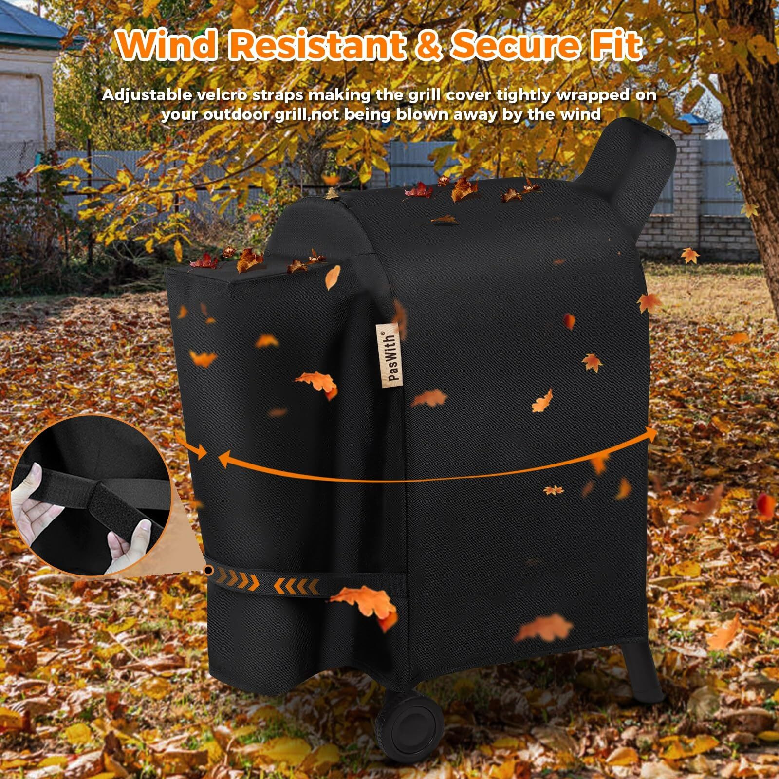 Grill Cover For Traeger Pro 22/575 Series With Zipper Easy On/Off Bac503 Upgraded Heavy Duty Rip-Proof Smoker Cover Waterproof Fade Resistant Grill Cover With Straps For Traeger Lil'Tex Elite Eastwood