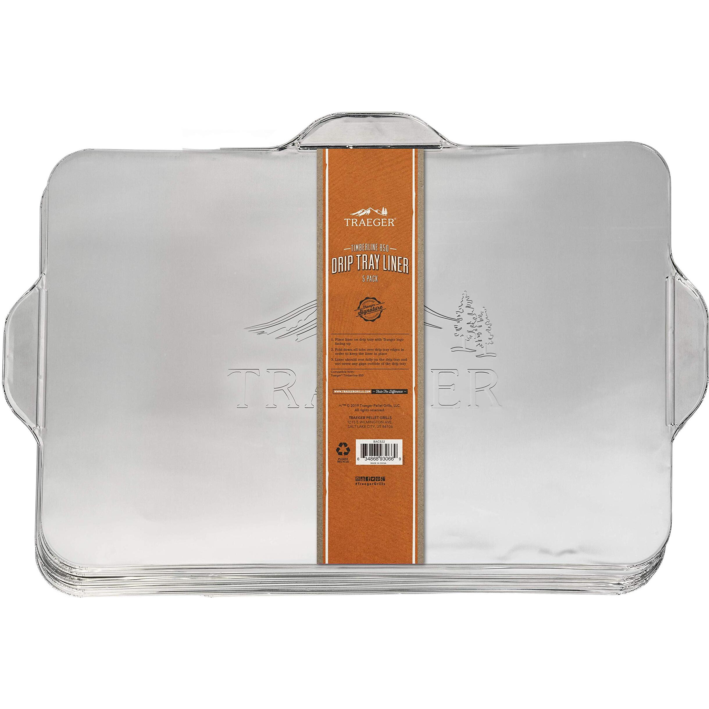Traeger Grills Bac522 Timberline 850 Drip Tray Liner Grill Accessory 5-Pack