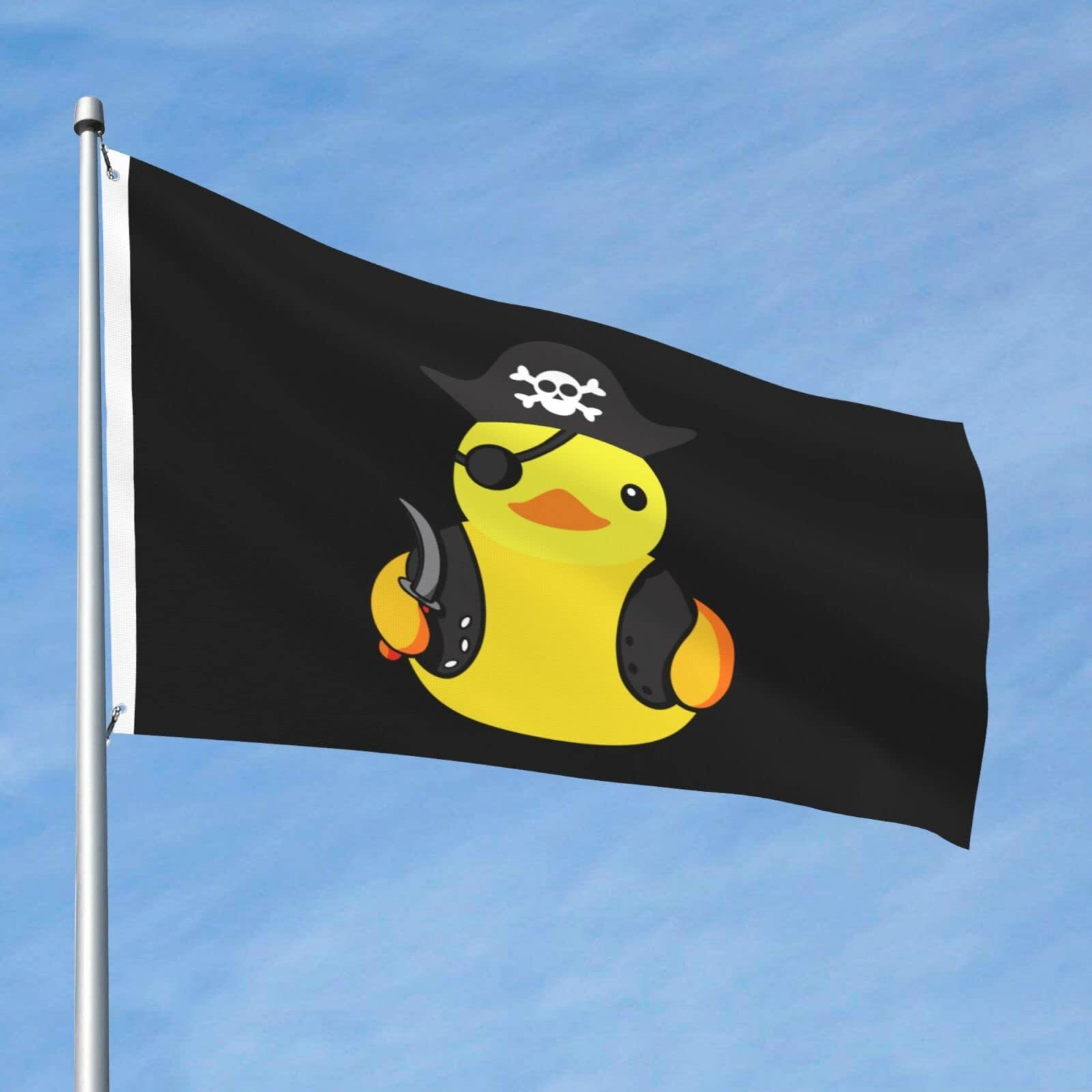 Pirate Rubber Duck Flag 2X3 Ft Outdoor Indoor With Grommet Garden Yard Outside Banner Decorative Sign